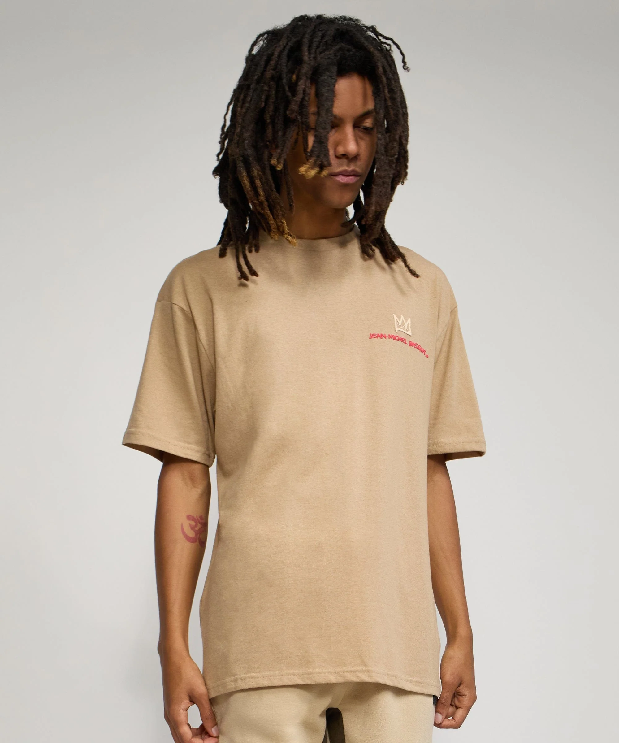 Basquiat Equals Pi Short Sleeve Tee - Khaki - Image 5