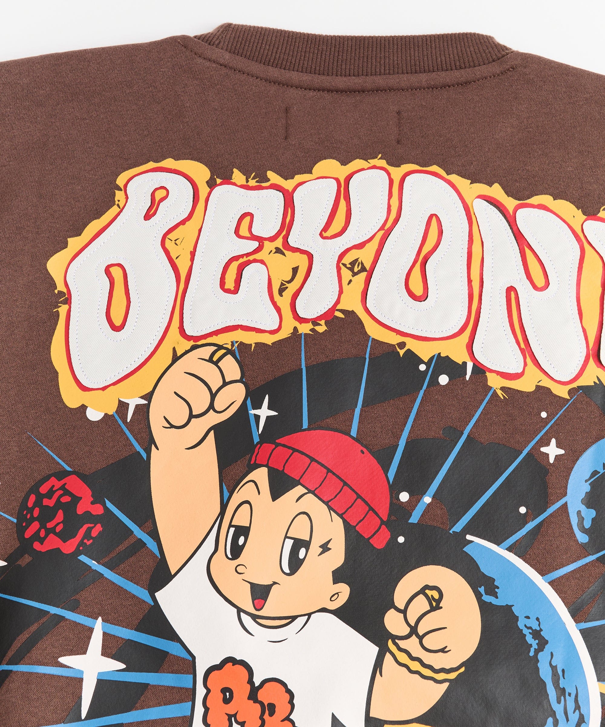 Beyond Reality Fleece Embroidered Crew - Brown - Image 5