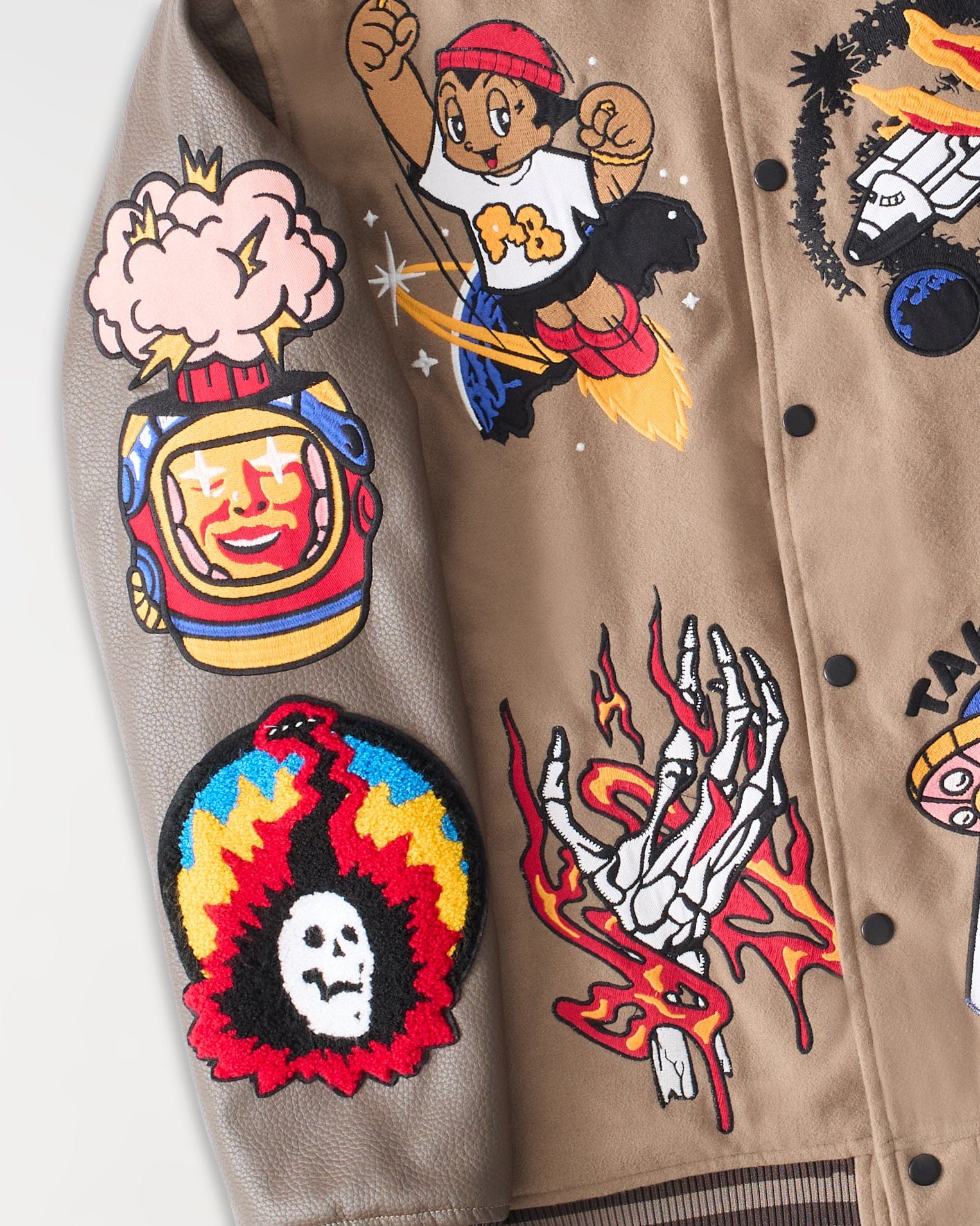 Beyond Reality Varsity Jacket PU - Khaki - Image 4