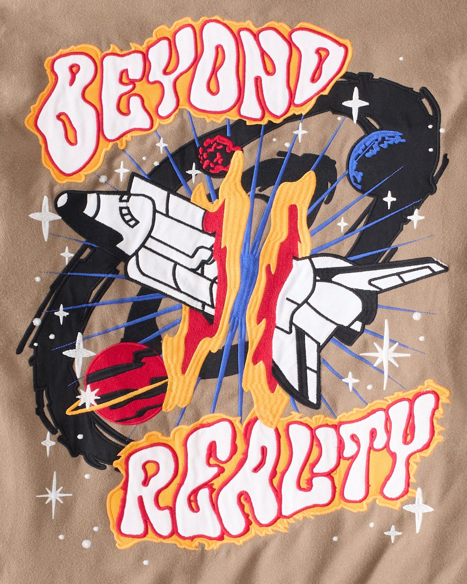 Beyond Reality Varsity Jacket PU - Khaki - Image 7