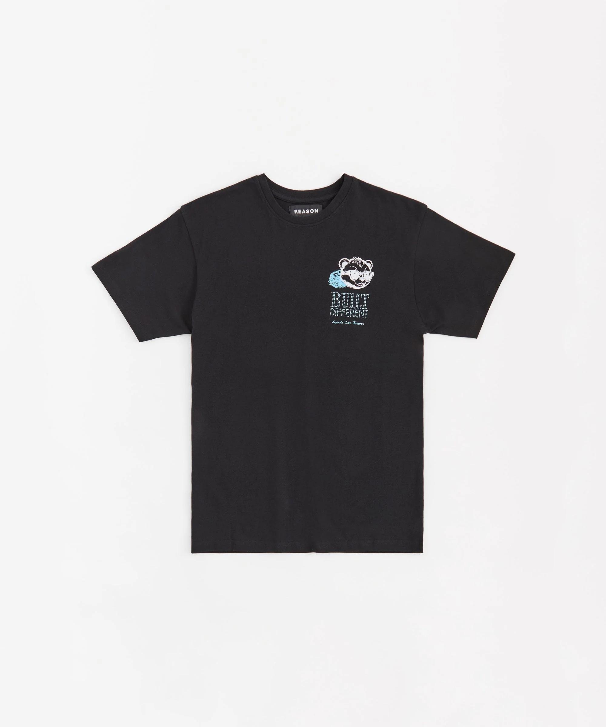 Built Different Rhinestone Short Sleeve Tee - Black - Image 5