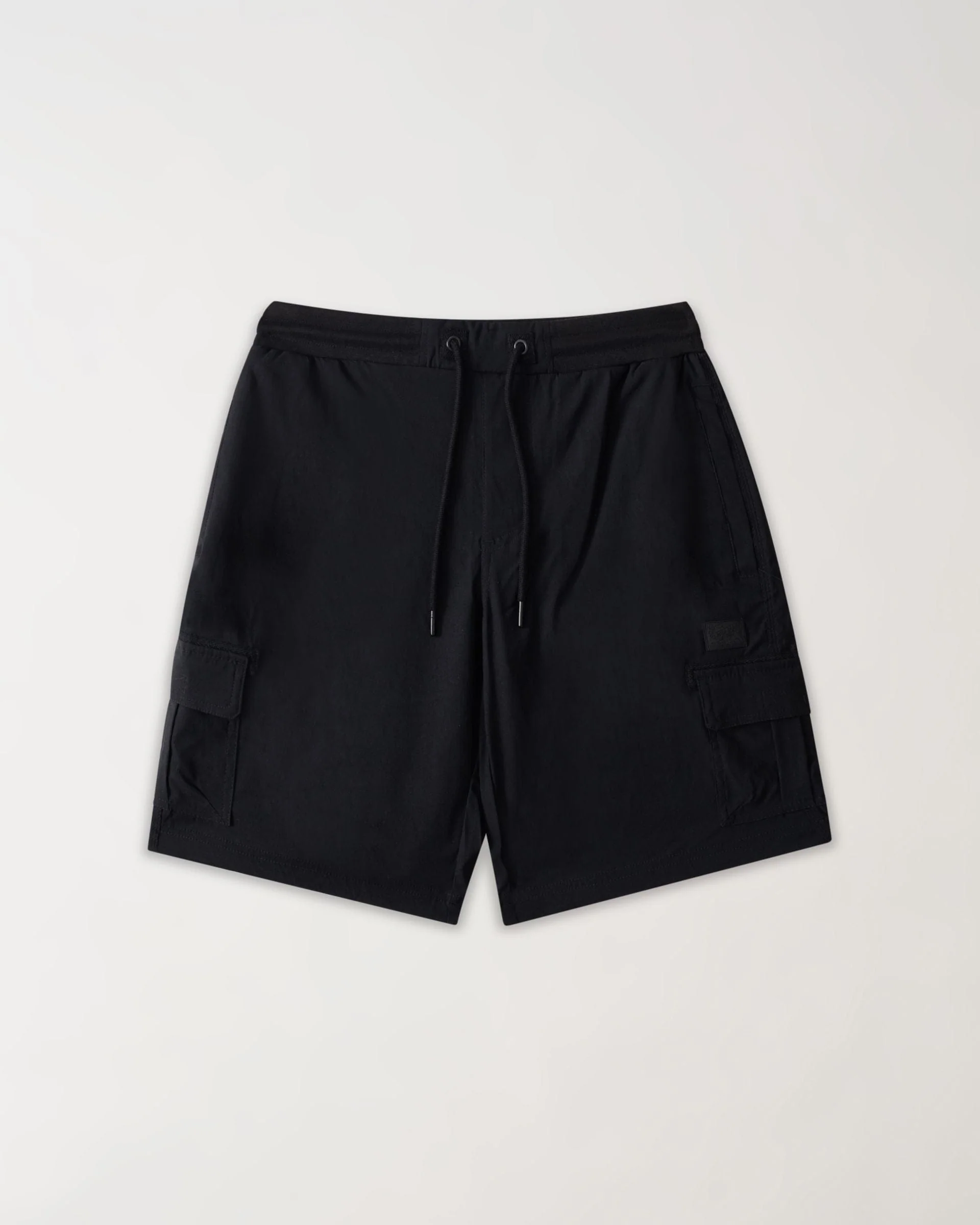 Cargo Pocket Stretch Nylon Shorts - Black