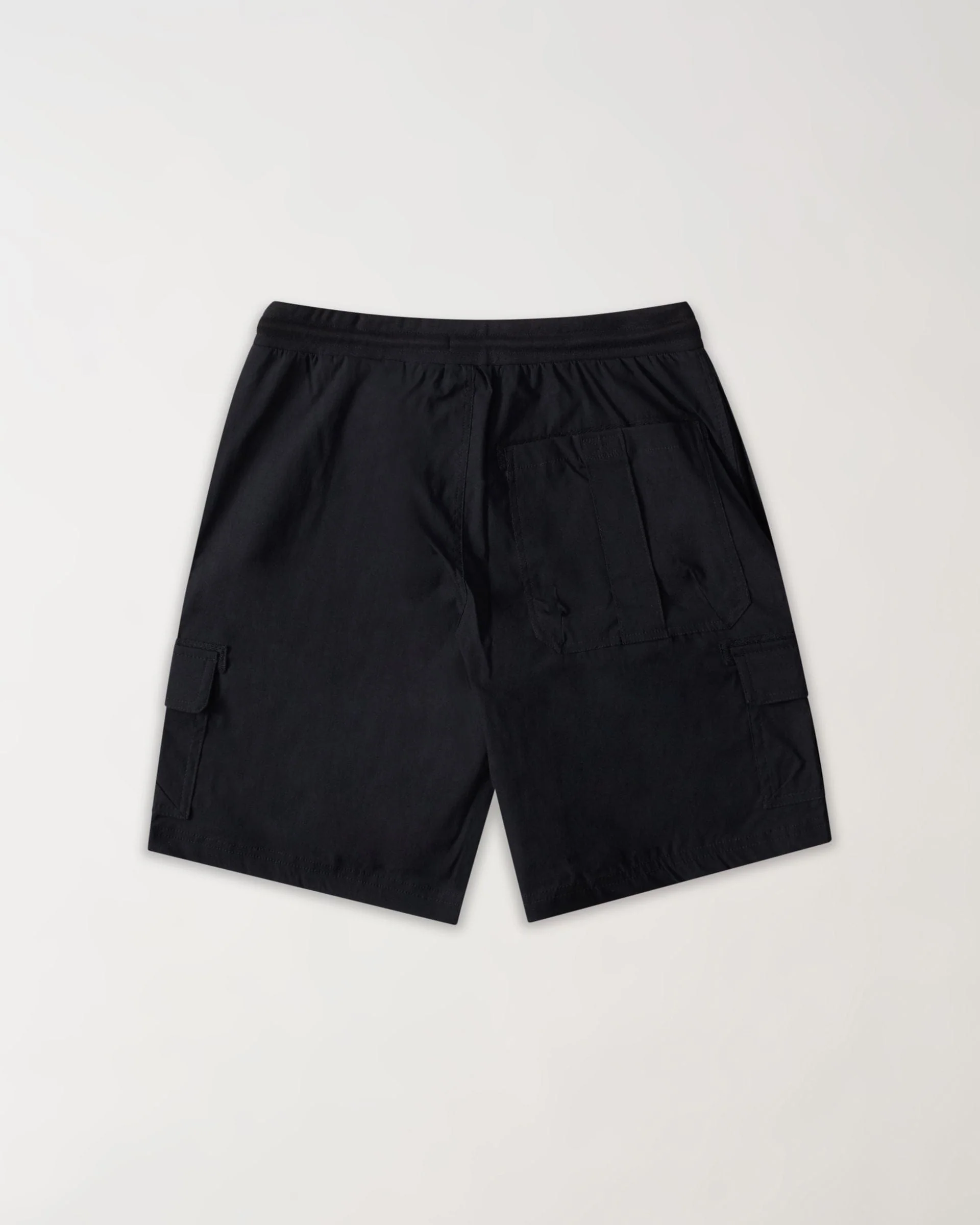 Cargo Pocket Stretch Nylon Shorts - Black - Image 4