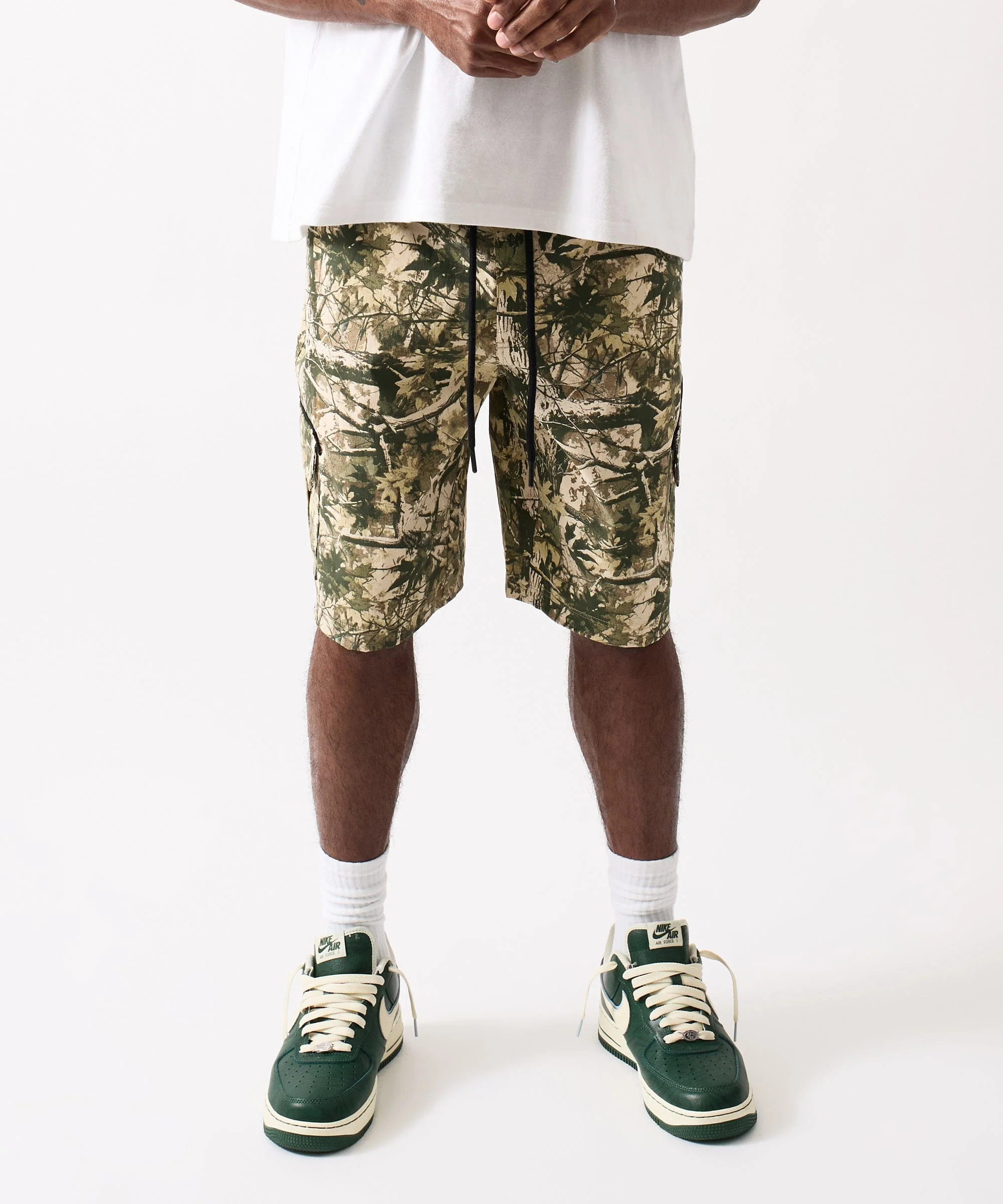 Cargo Pocket Stretch Nylon Shorts -  Camo - Image 2
