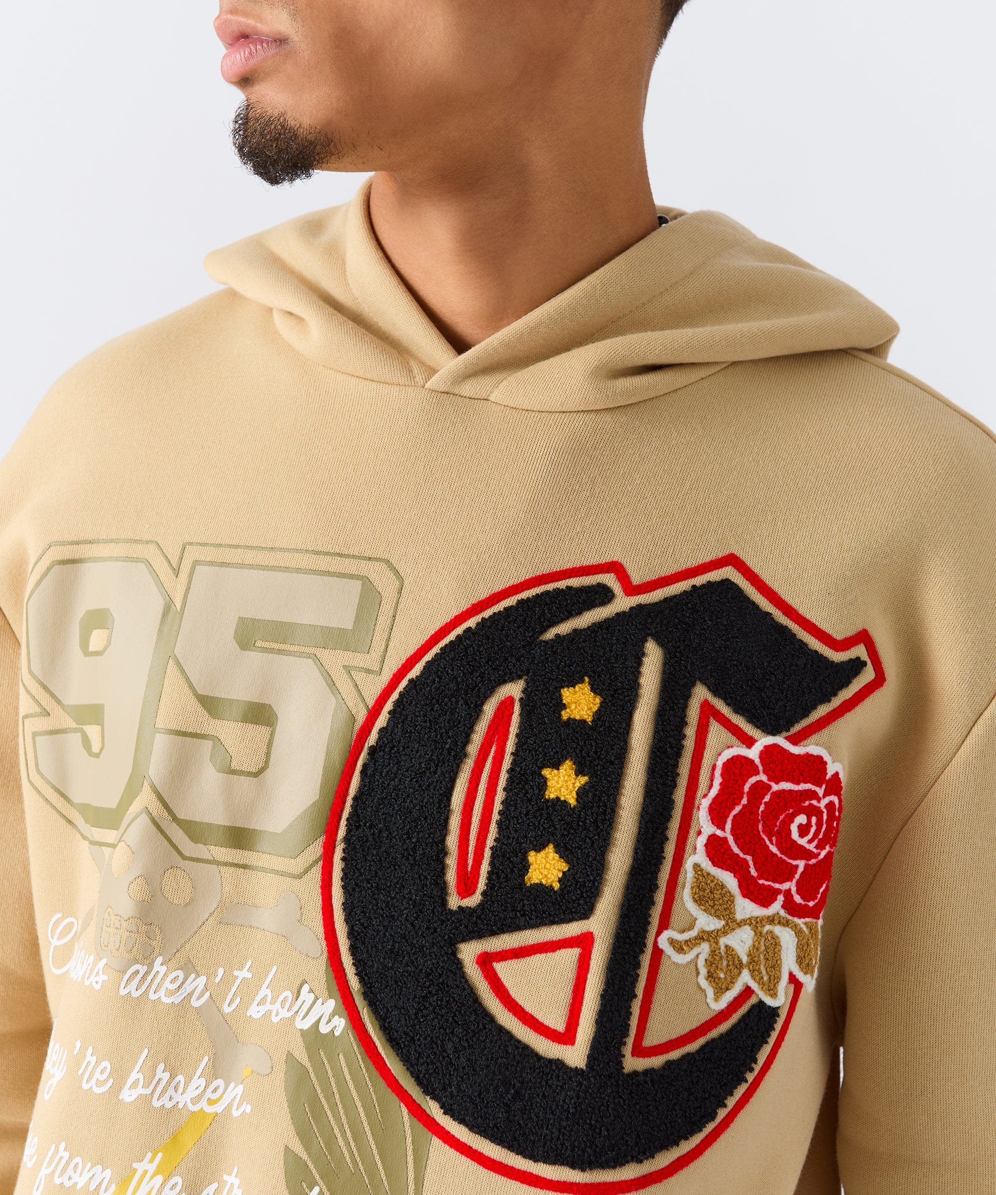 Champion Chenille Patched Hoodie - Khaki - Image 5