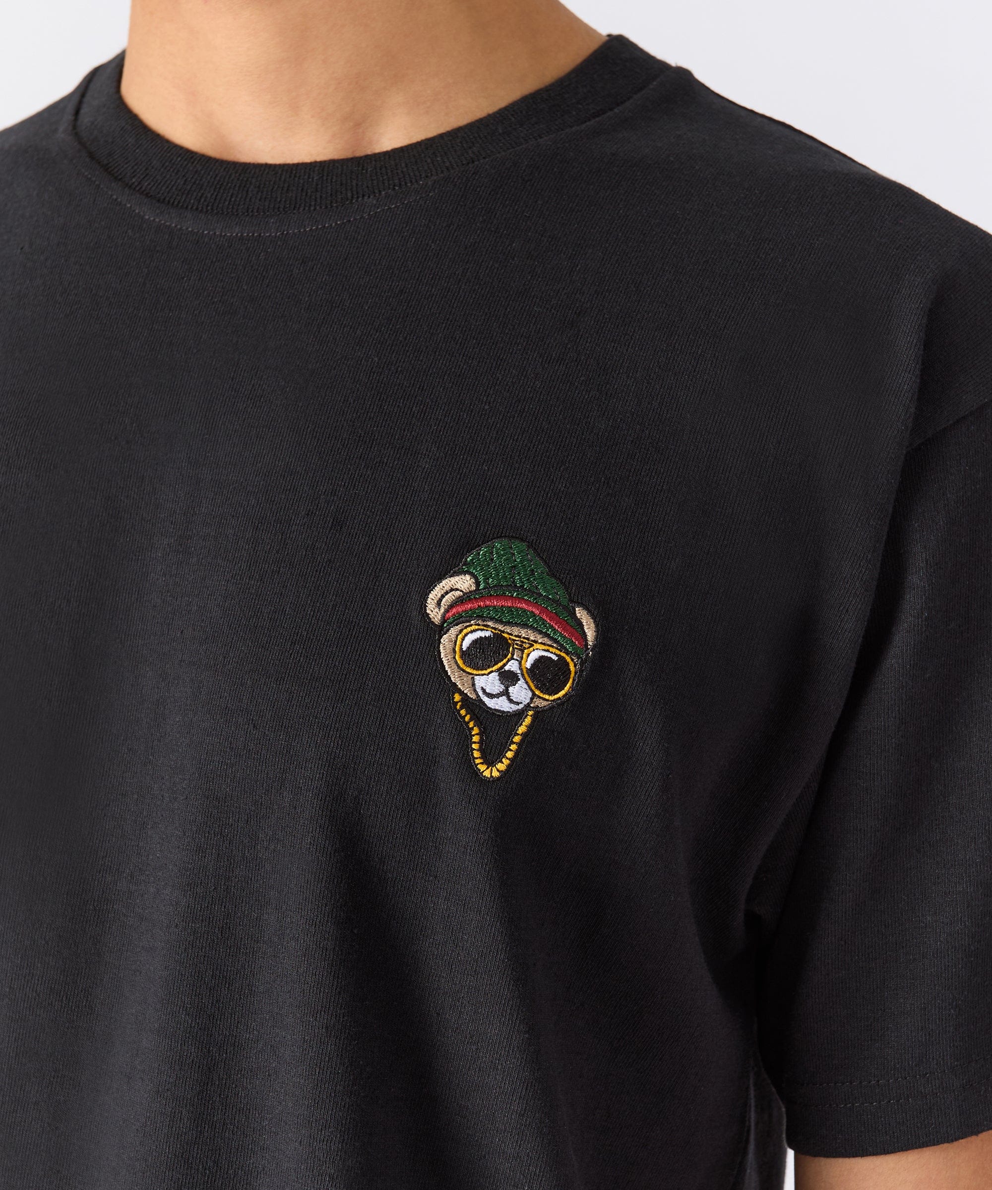 Chest Hit Embroidered Short Sleeve Tee - Black - Image 4