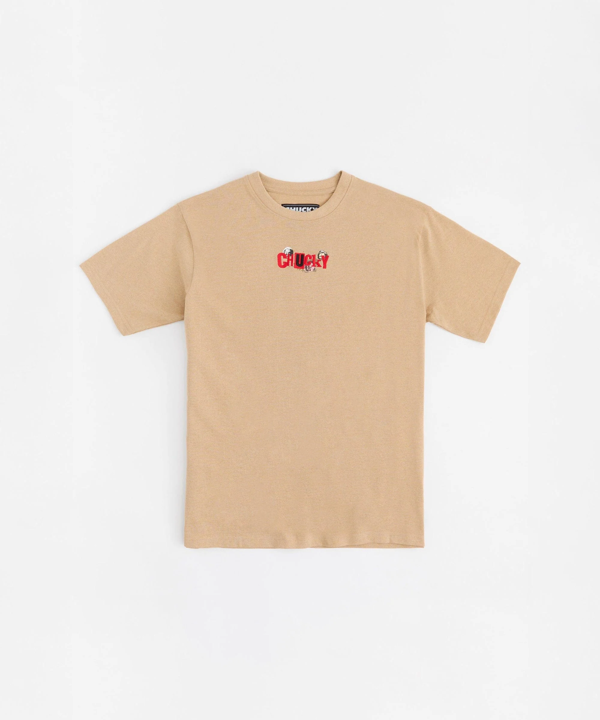 Chucky Eat Your Heart Out Embroidered Short Sleeve Tee - Khaki - Image 2