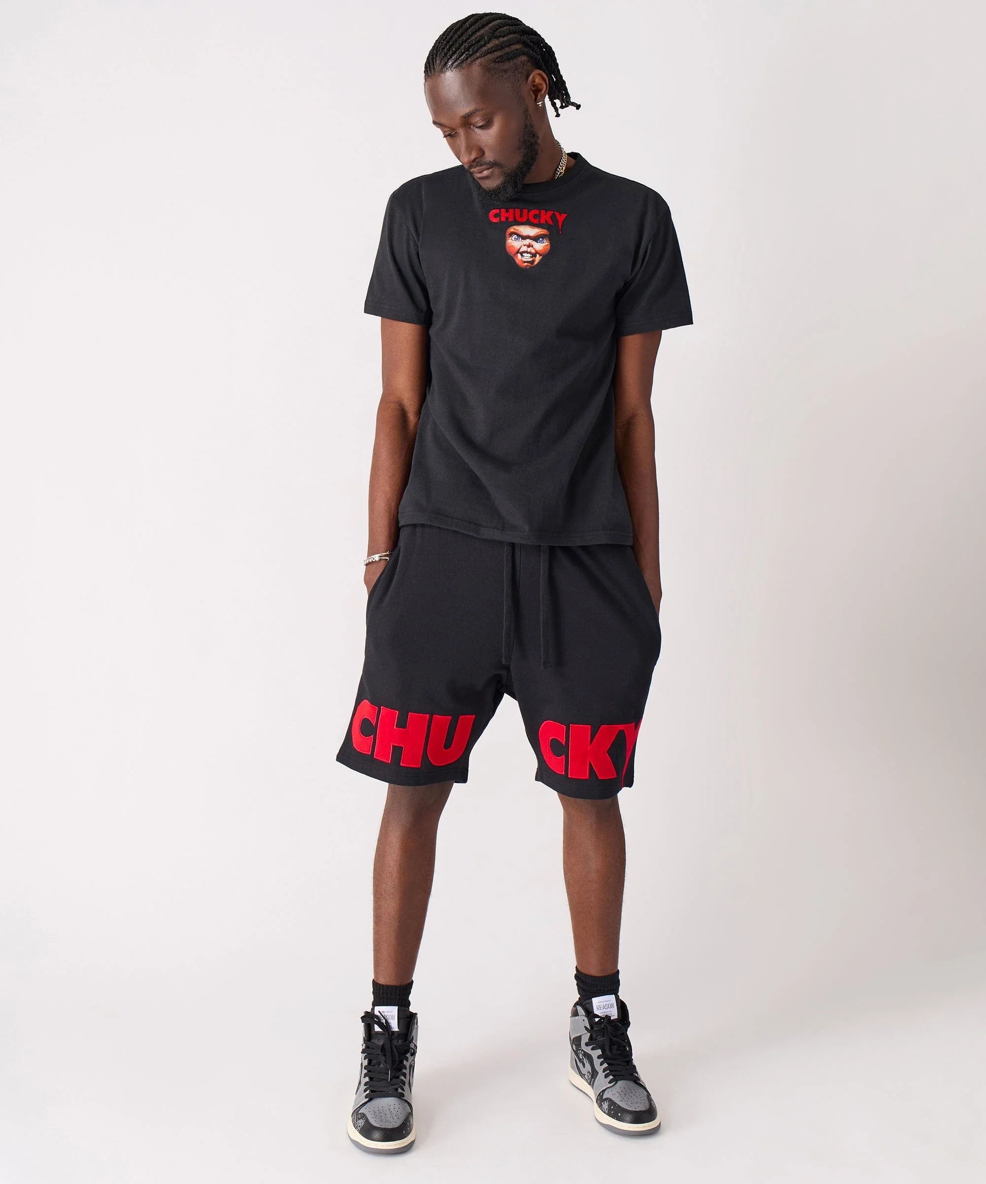 Chucky Fleece Embroidered Short - Black - Image 10