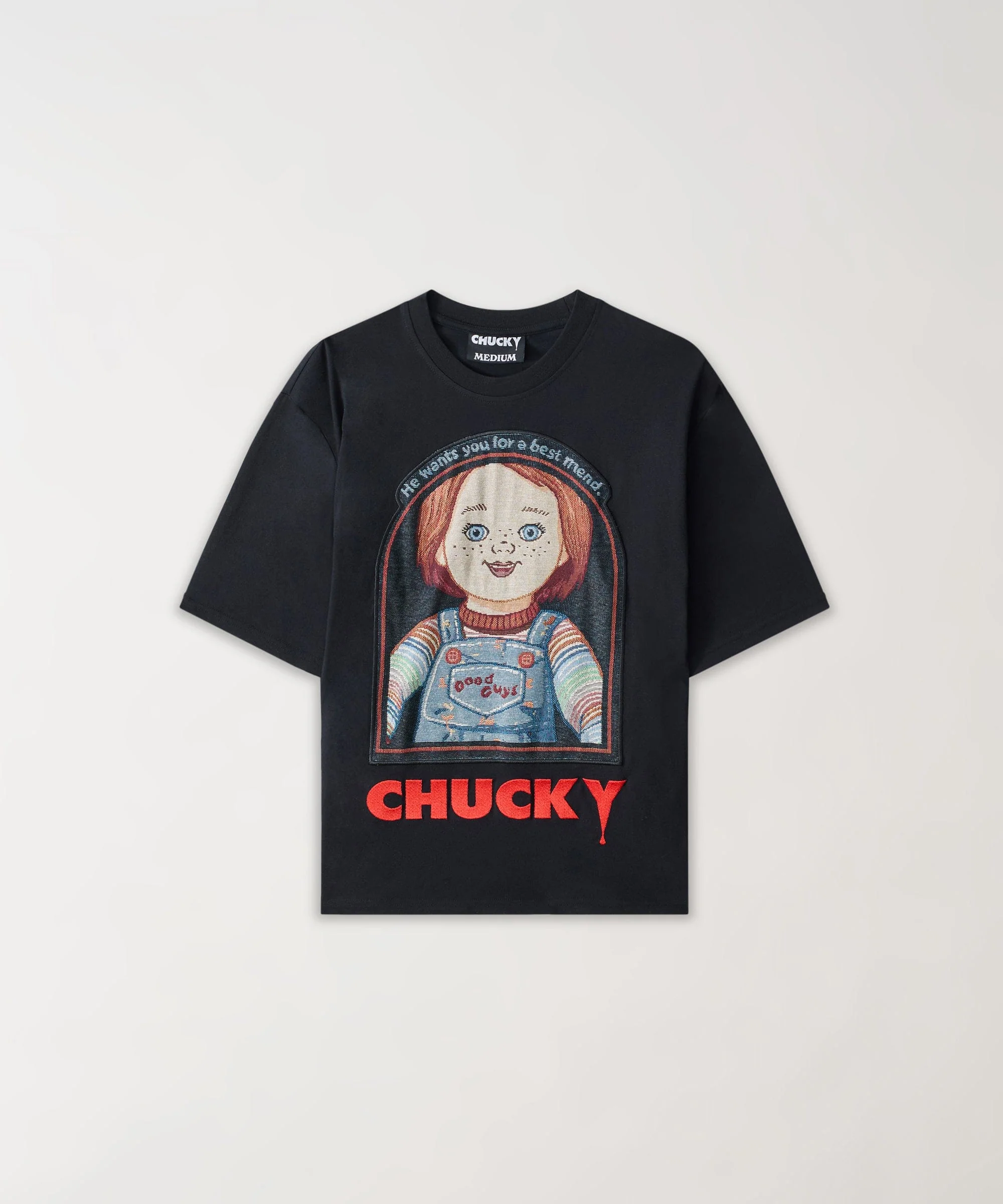 Chucky Friends Tapestry And Embroidered Short Sleeve Tee - Black