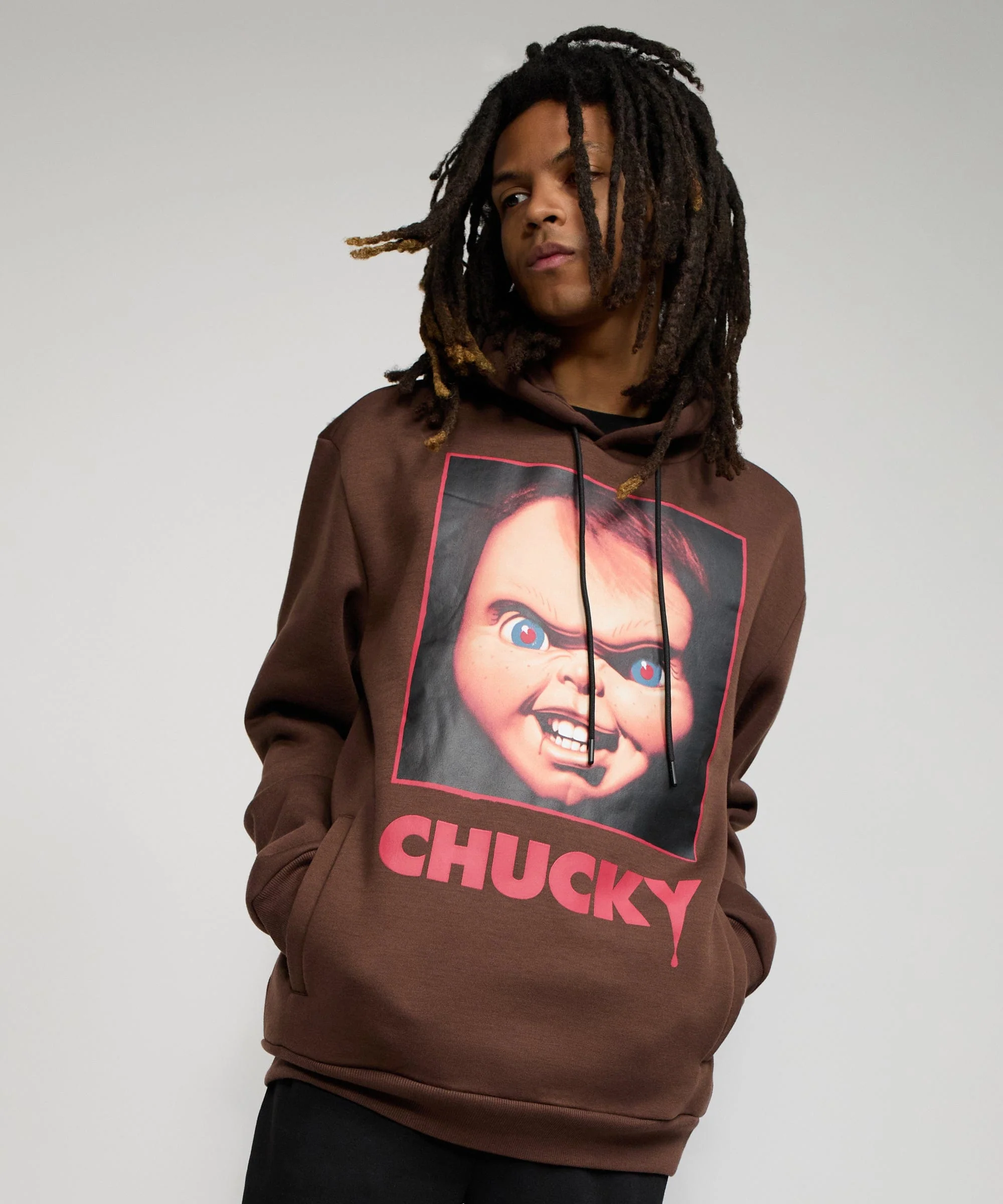 Chucky Graphic Print Hoodie - Brown - Image 3