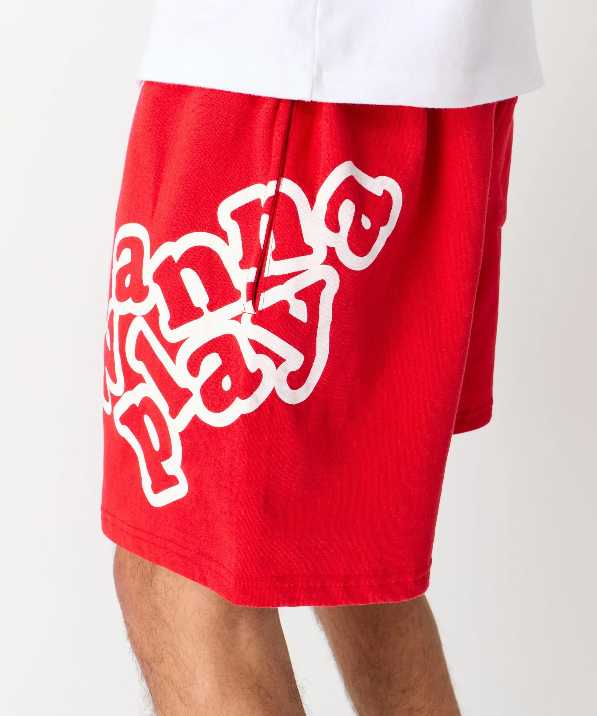 Chucky Horror Embroidered Fleece Short - Red - Image 3