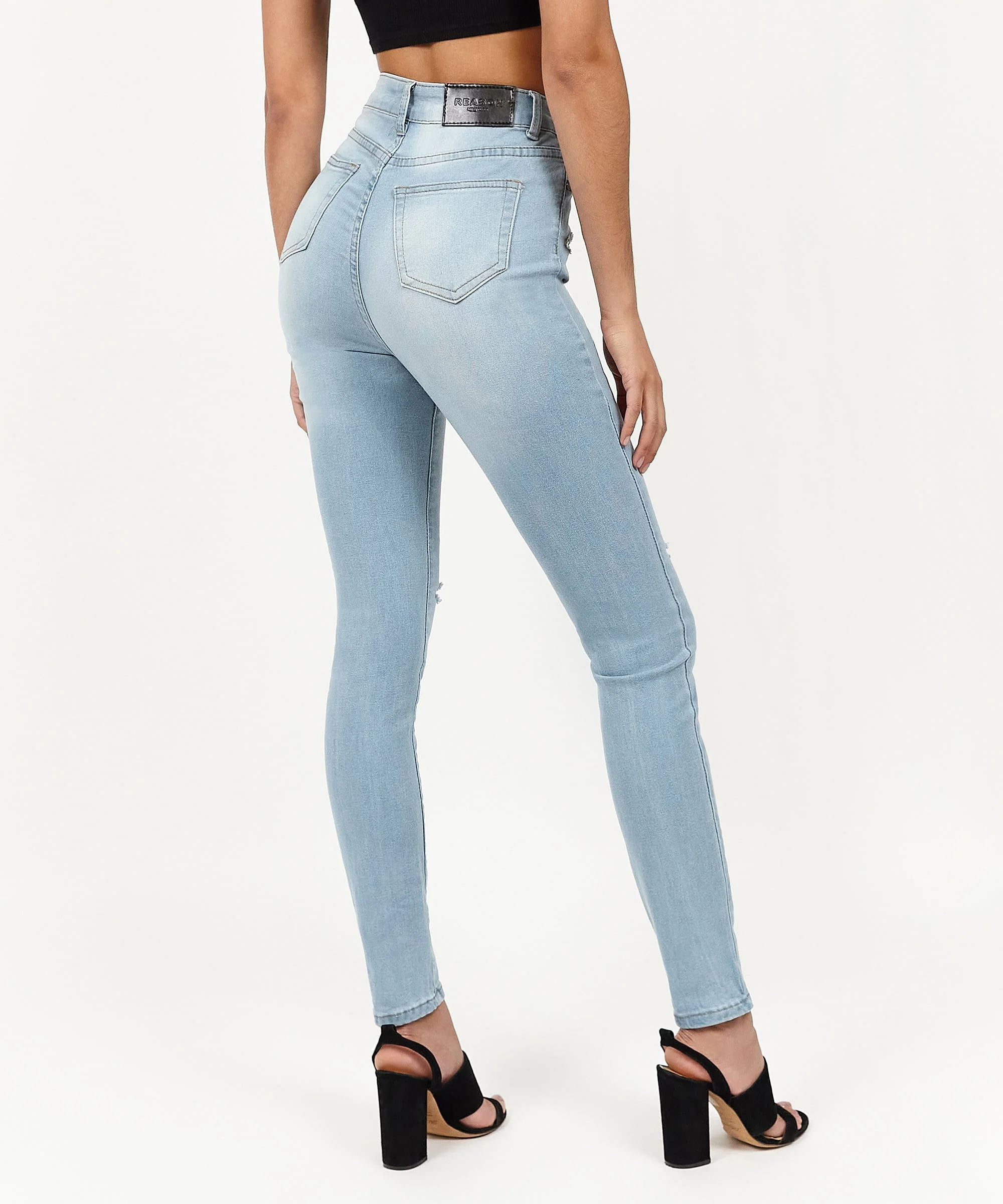 Womens Abigail Ripped Slim Jeans - Image 3