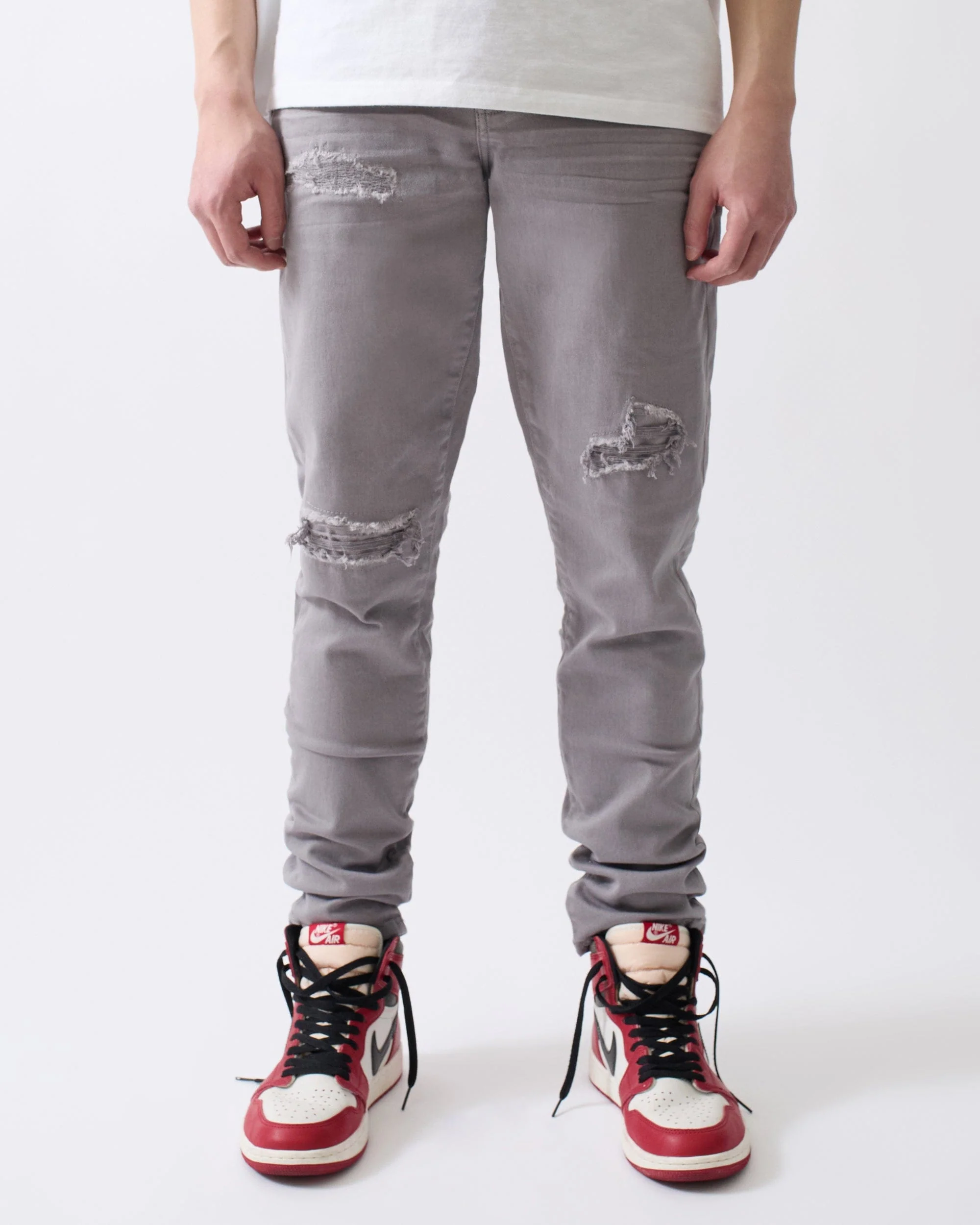 Destroyed Denim Jeans - Grey