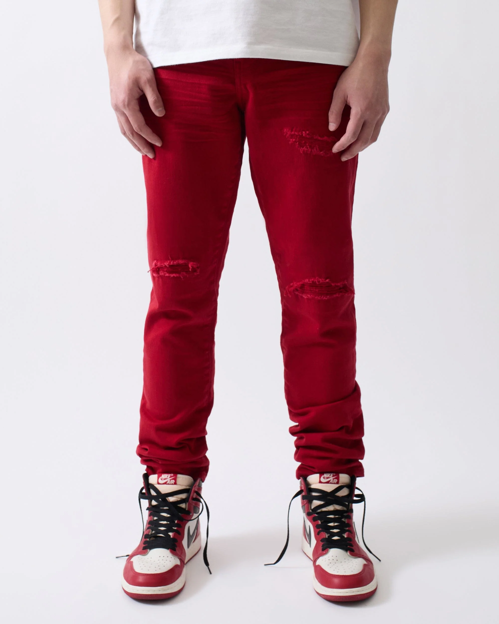 Destroyed Denim Jeans - Red
