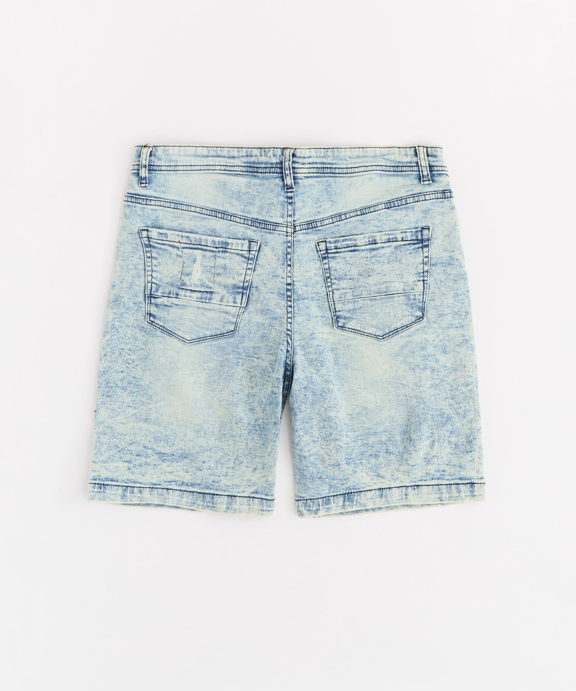 Destroyed Denim Short - Blue - Image 4