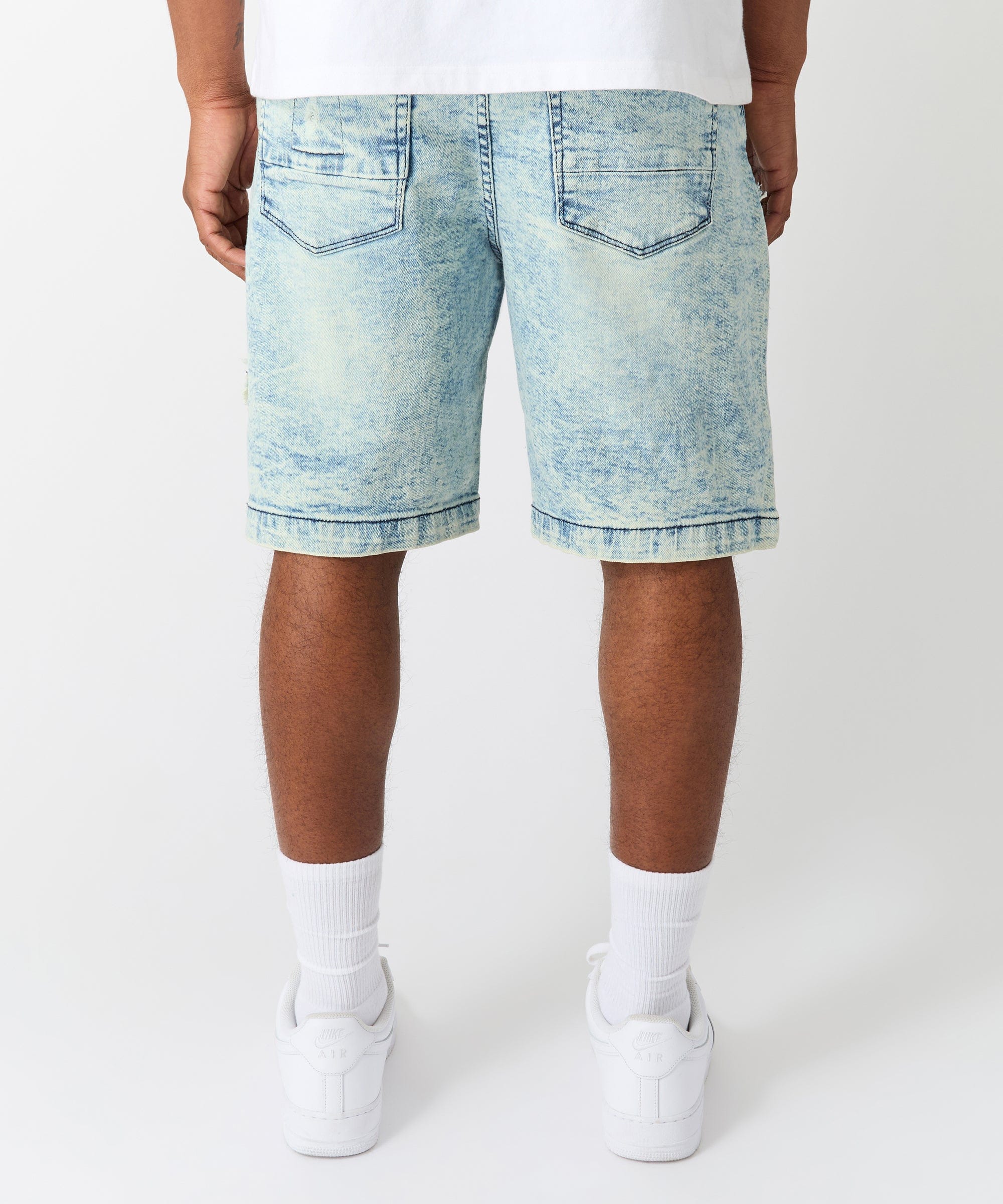 Destroyed Denim Short - Blue - Image 6