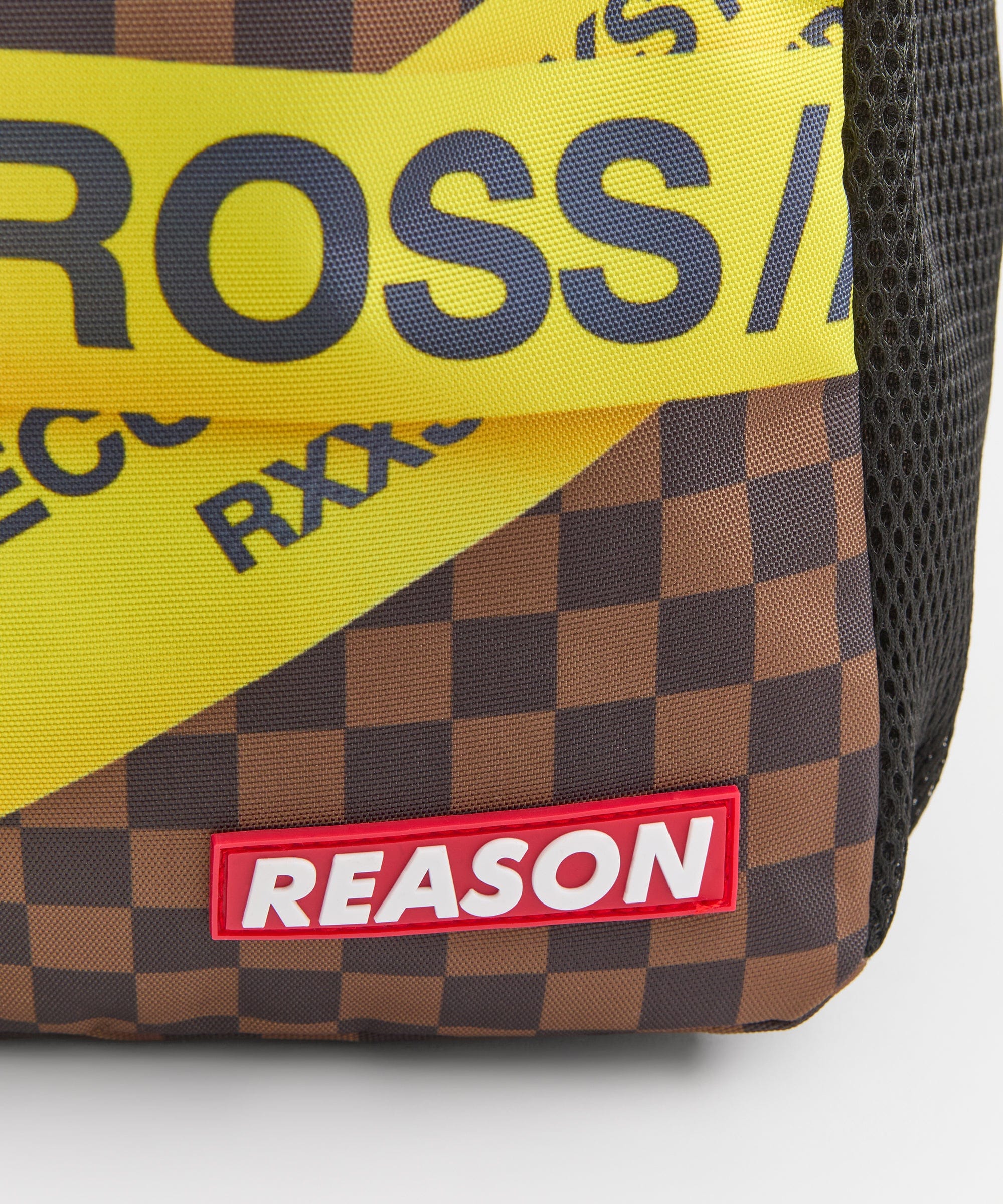 Do Not Cross Checkered Print Backpack - Image 2
