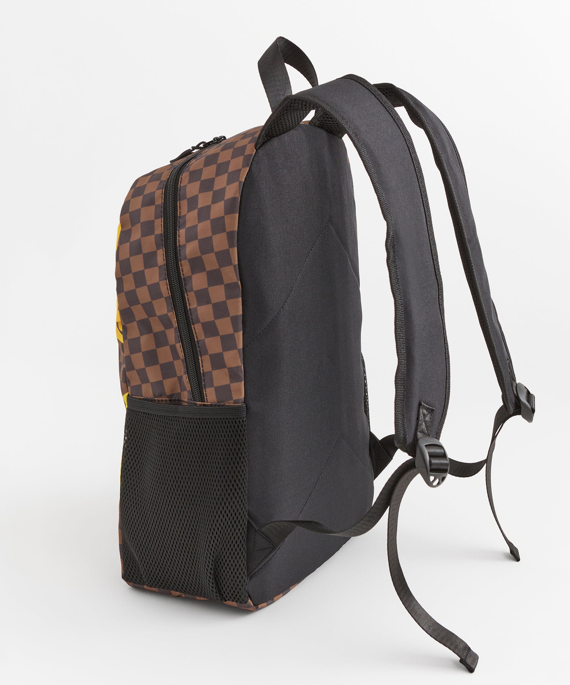 Do Not Cross Checkered Print Backpack - Image 4