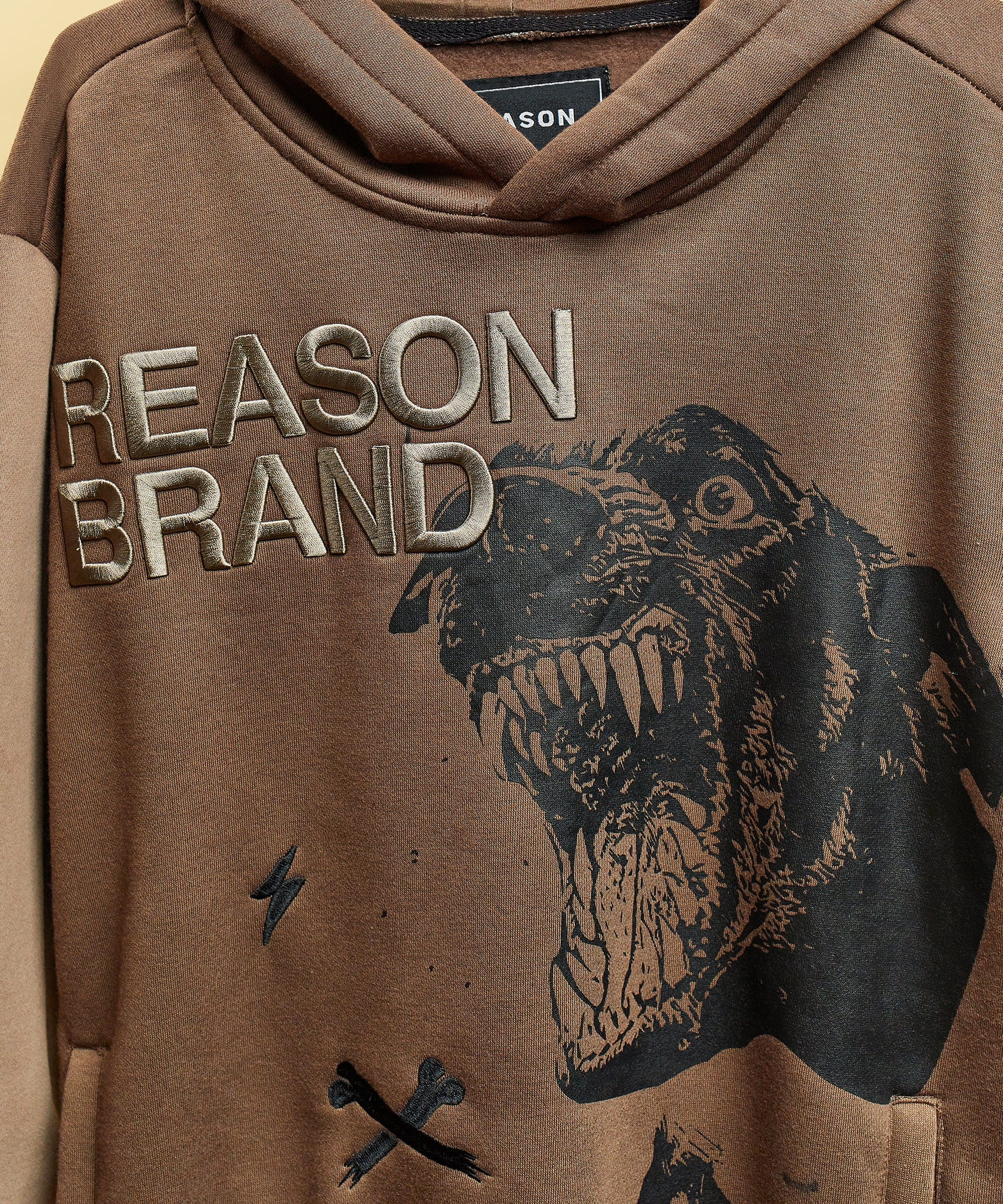 Doberman 3D Embroidery Hoodie - Brown - Image 2