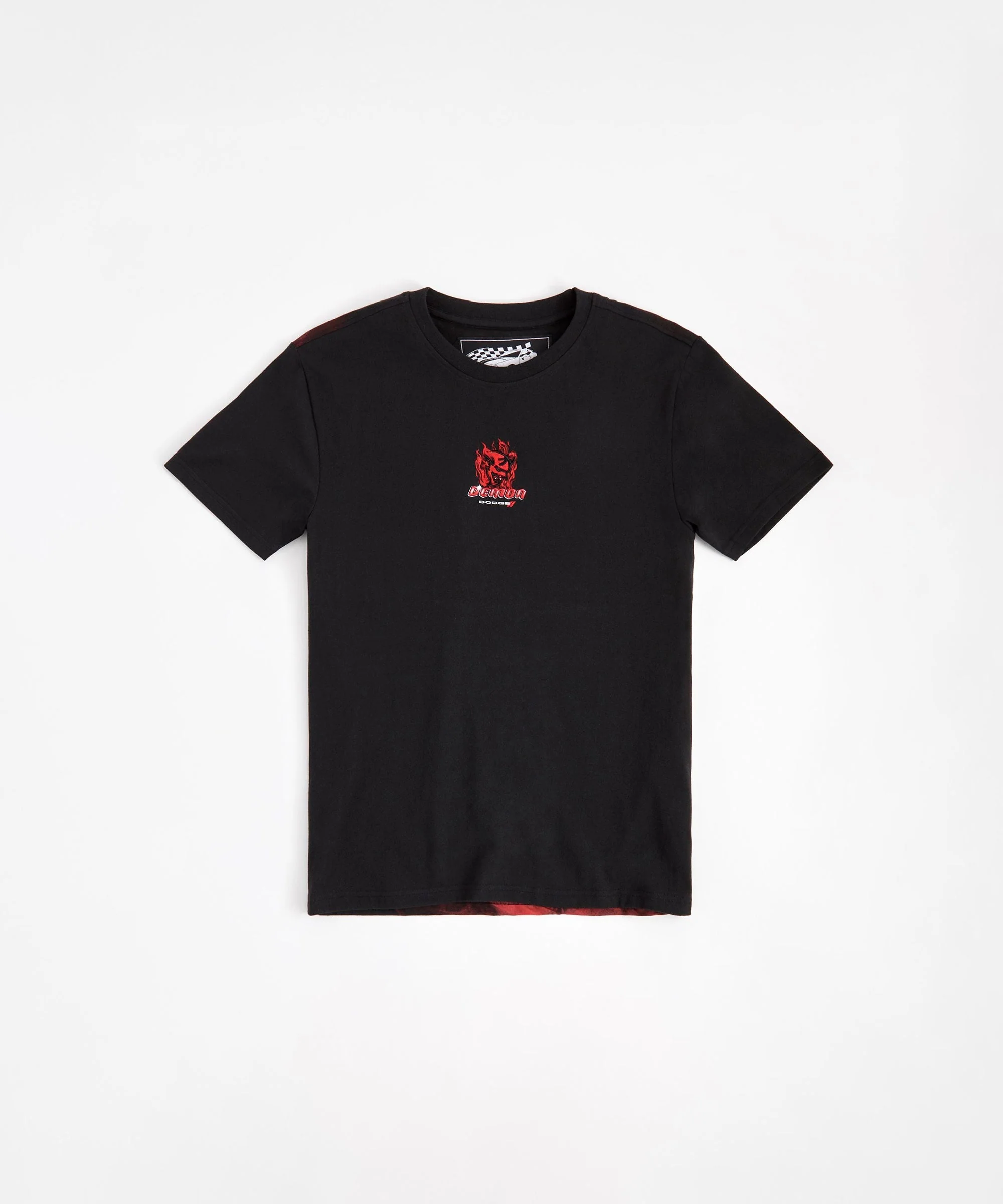 Dodge Demon Face Embroidered Short Sleeve Tee - Black
