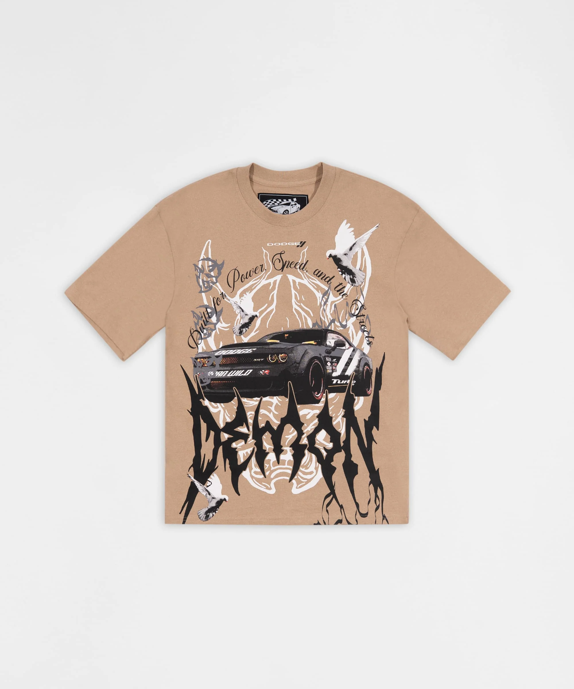 Dodge Scatpack Build For Power Short Sleeve Tee - Khaki