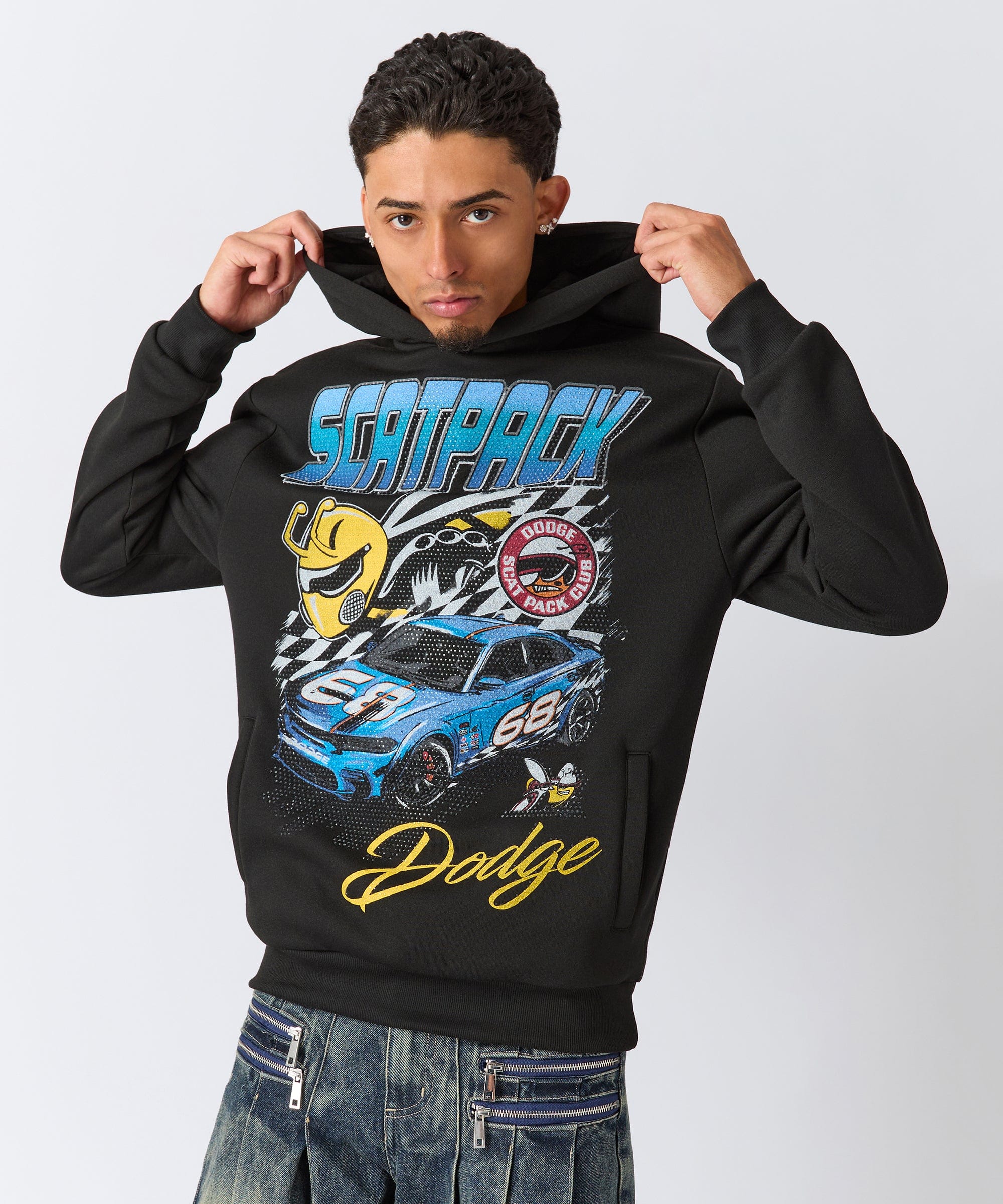 Dodge Scatpack Rhinestone Hoodie - Black - Image 7