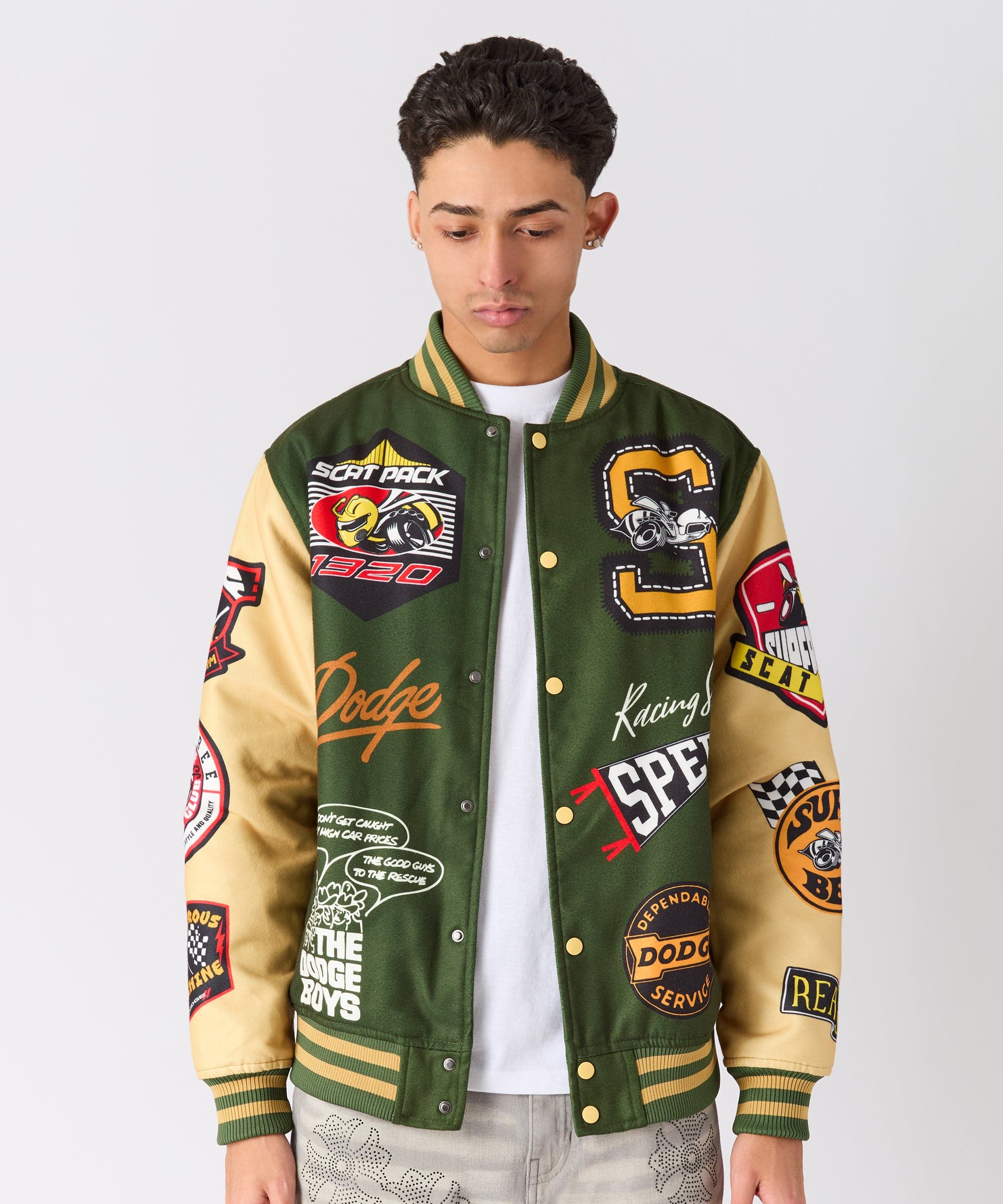Dodge Scatpack Varsity Jacket - Green - Image 3