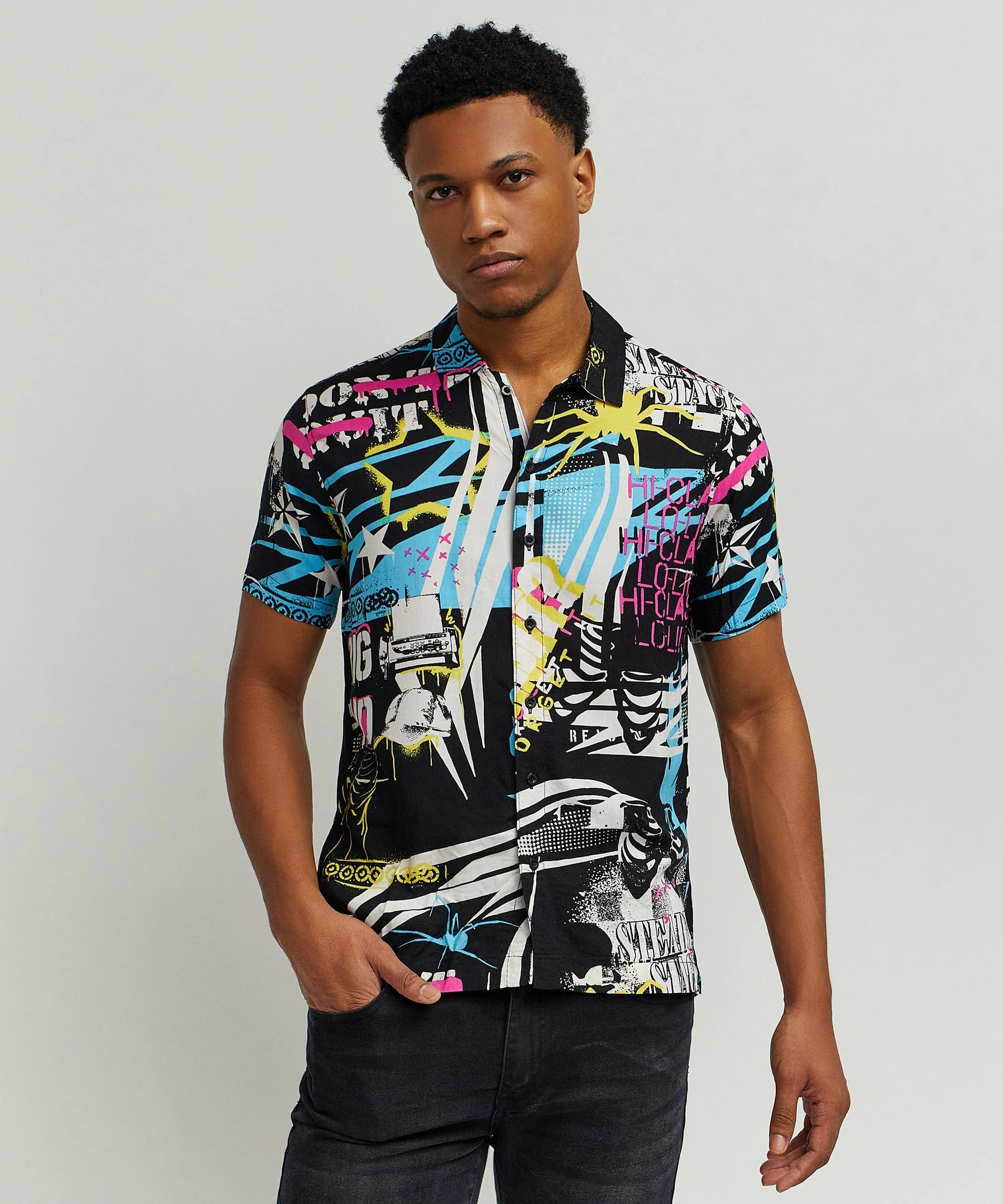 Dont Quit Allover Print Short Sleeve Shirt - Image 3