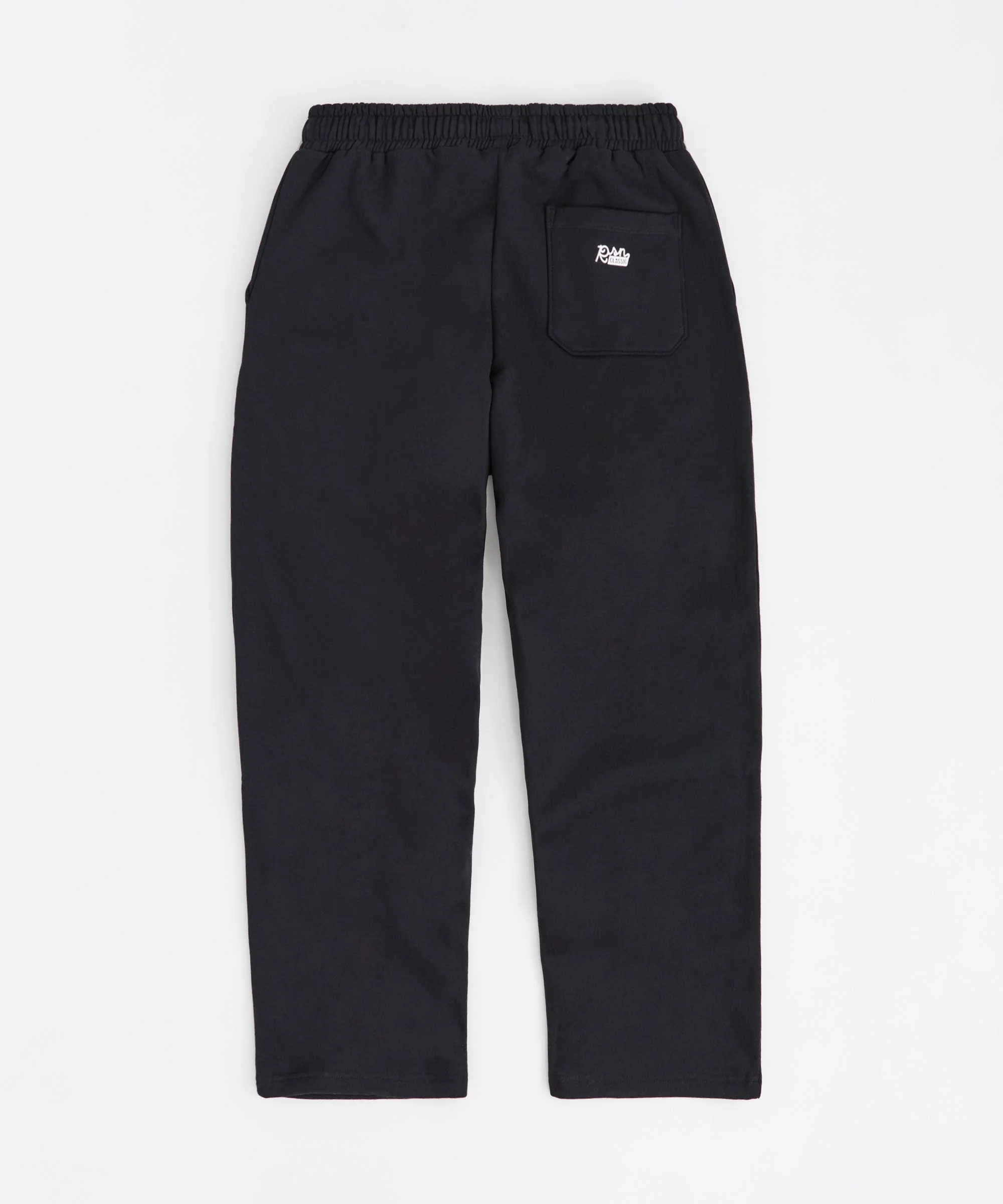 Essential Heavyweight Fleece Baggy Fit Open Hem Sweats - Black - Image 2