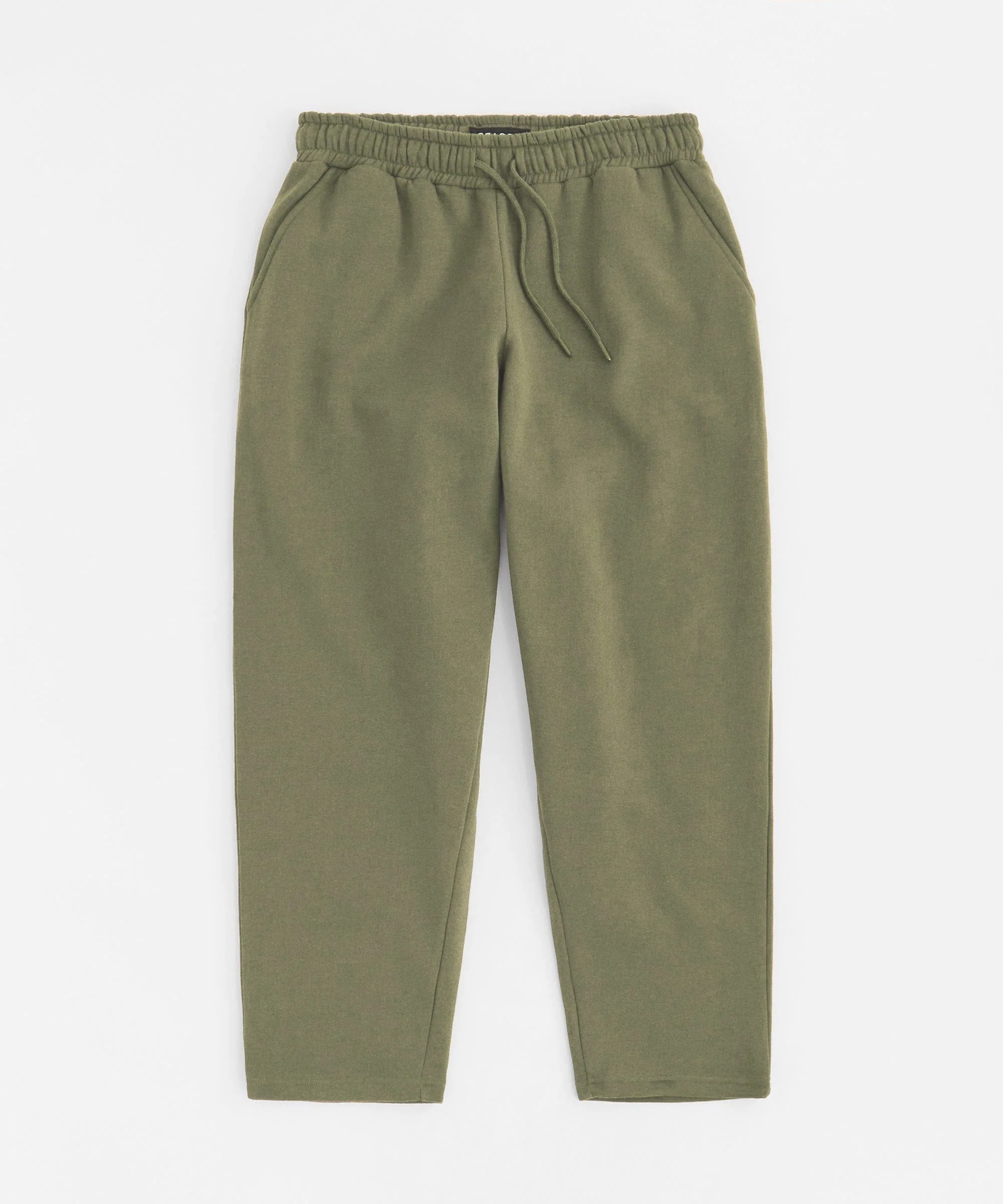 Essential Heavyweight Fleece Baggy Fit Open Hem Sweats - Olive Green