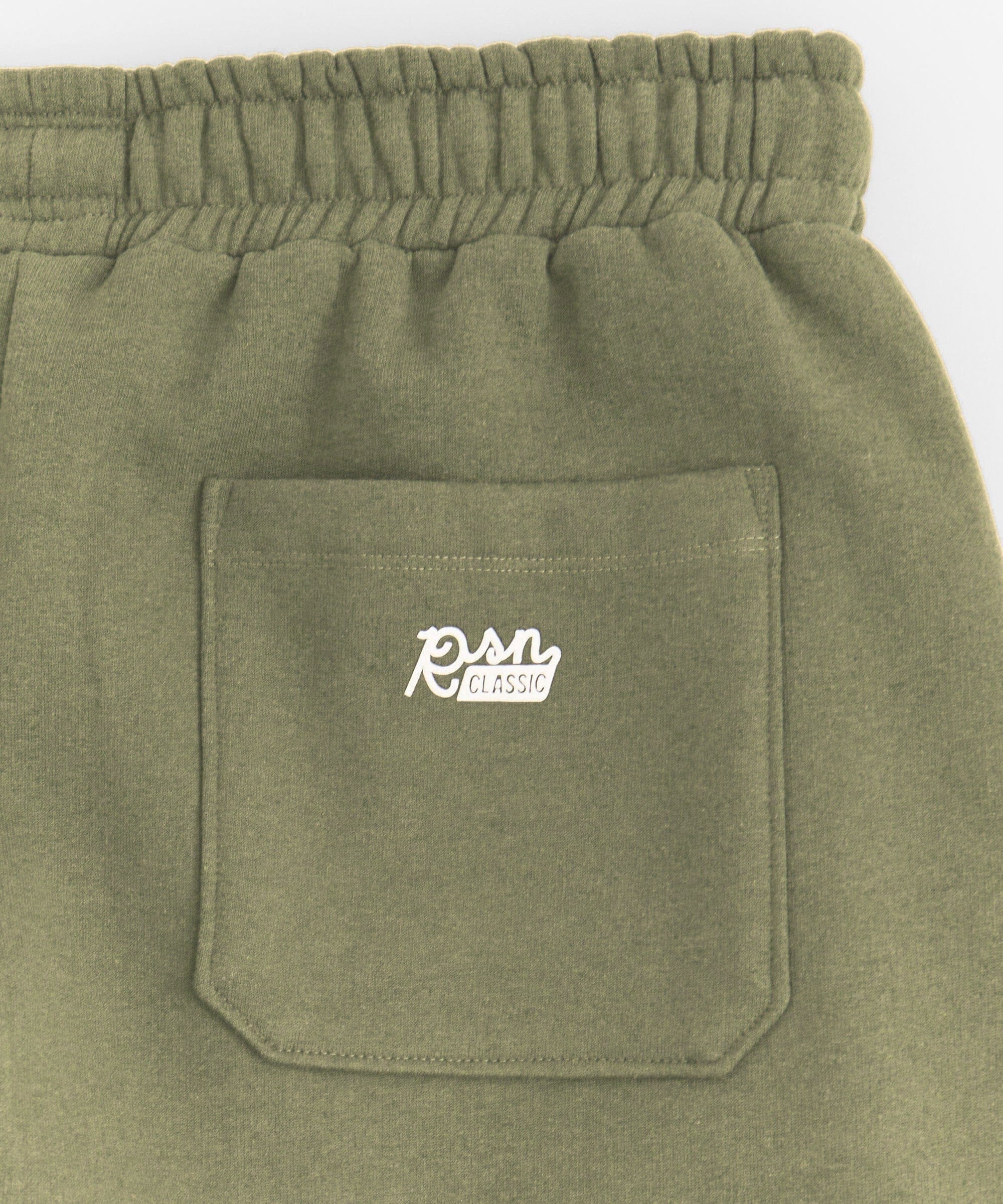 Essential Heavyweight Fleece Baggy Fit Open Hem Sweats - Olive Green - Image 6