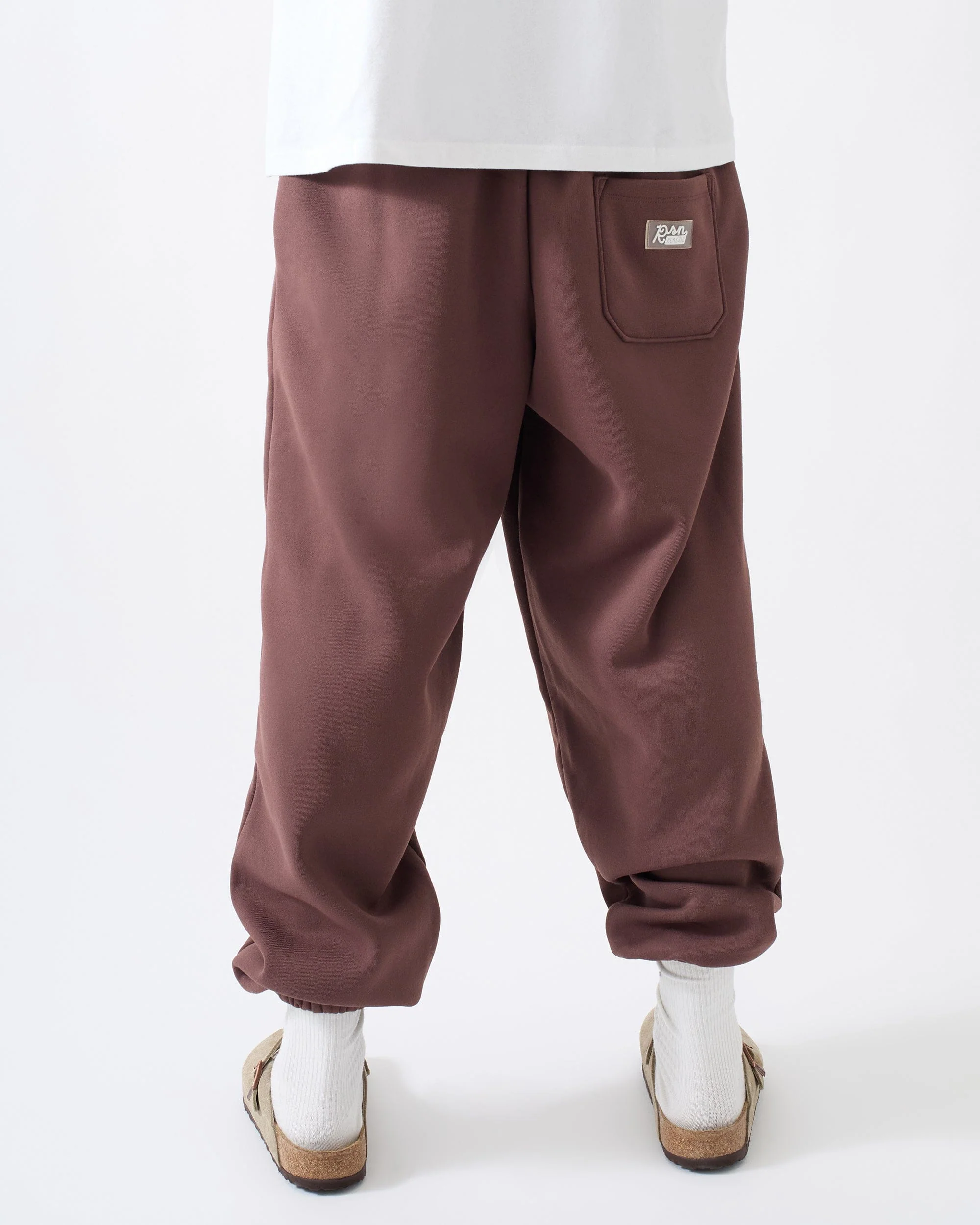 Essential Heavyweight Fleece Cinched Baggy Fit Sweats - Brown - Image 5