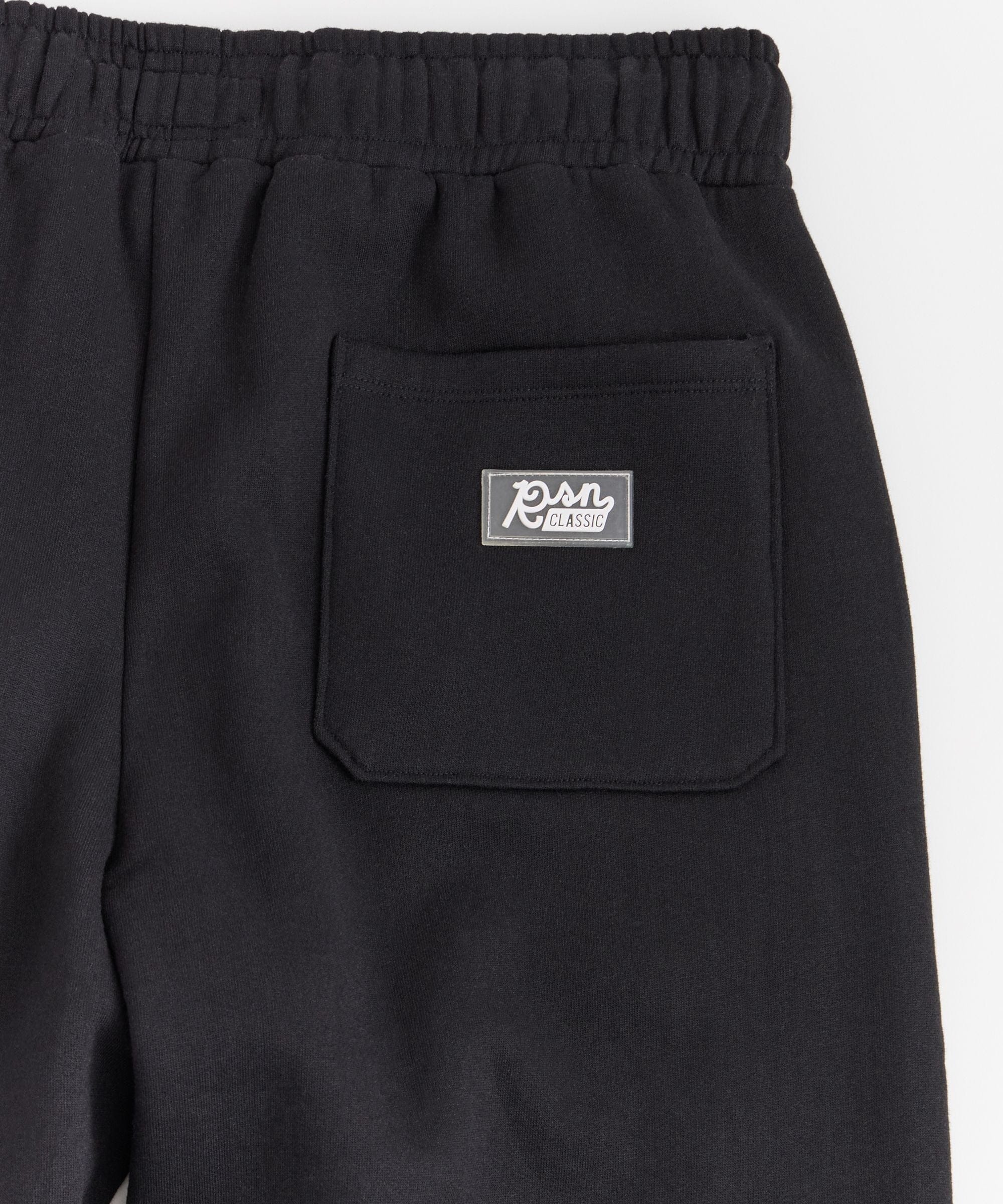 Essential Heavyweight Fleece Cinched Baggy Fit Sweats - Black - Image 3