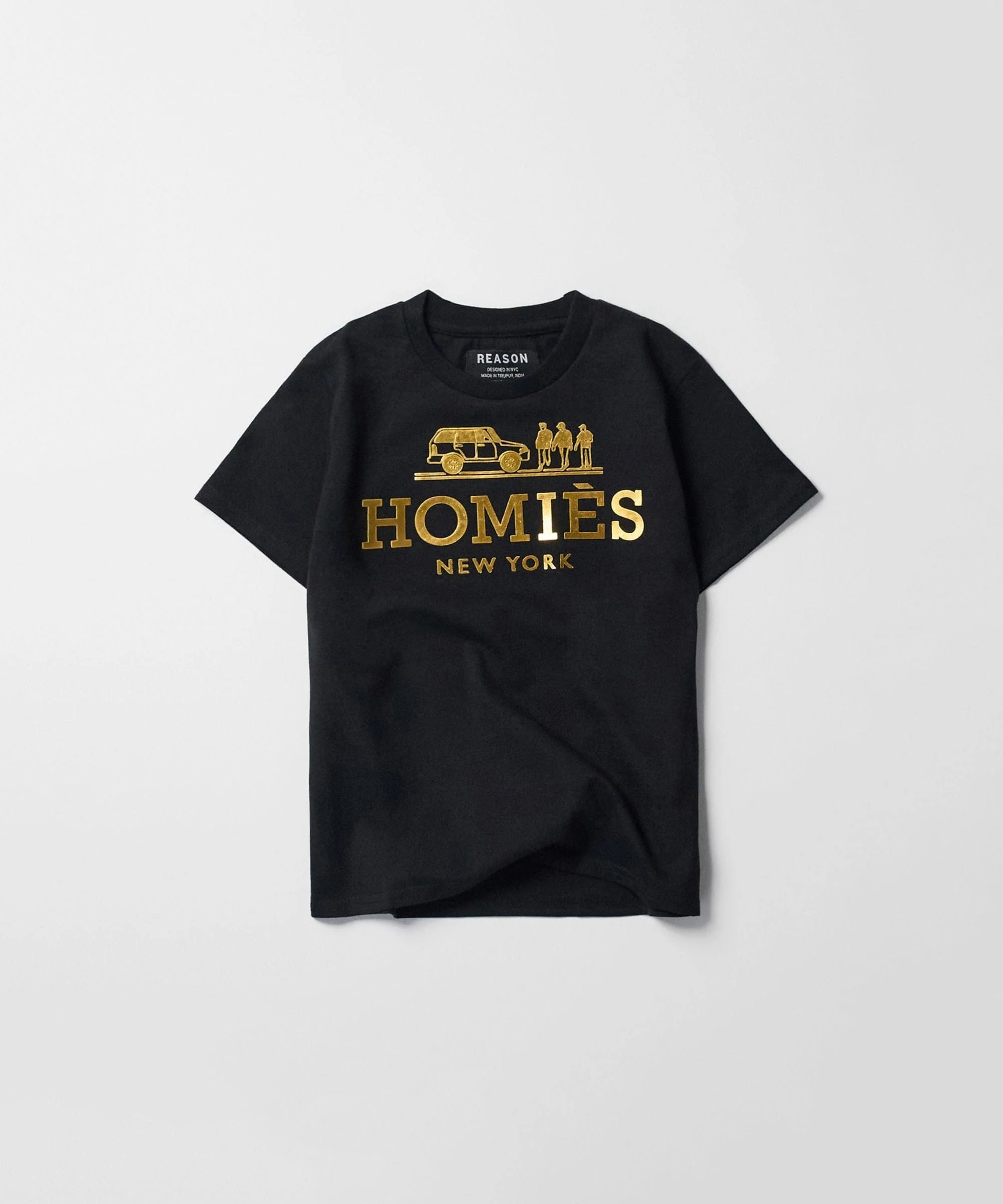 Kids Mini Homies Foil Short Sleeve Tee - Black