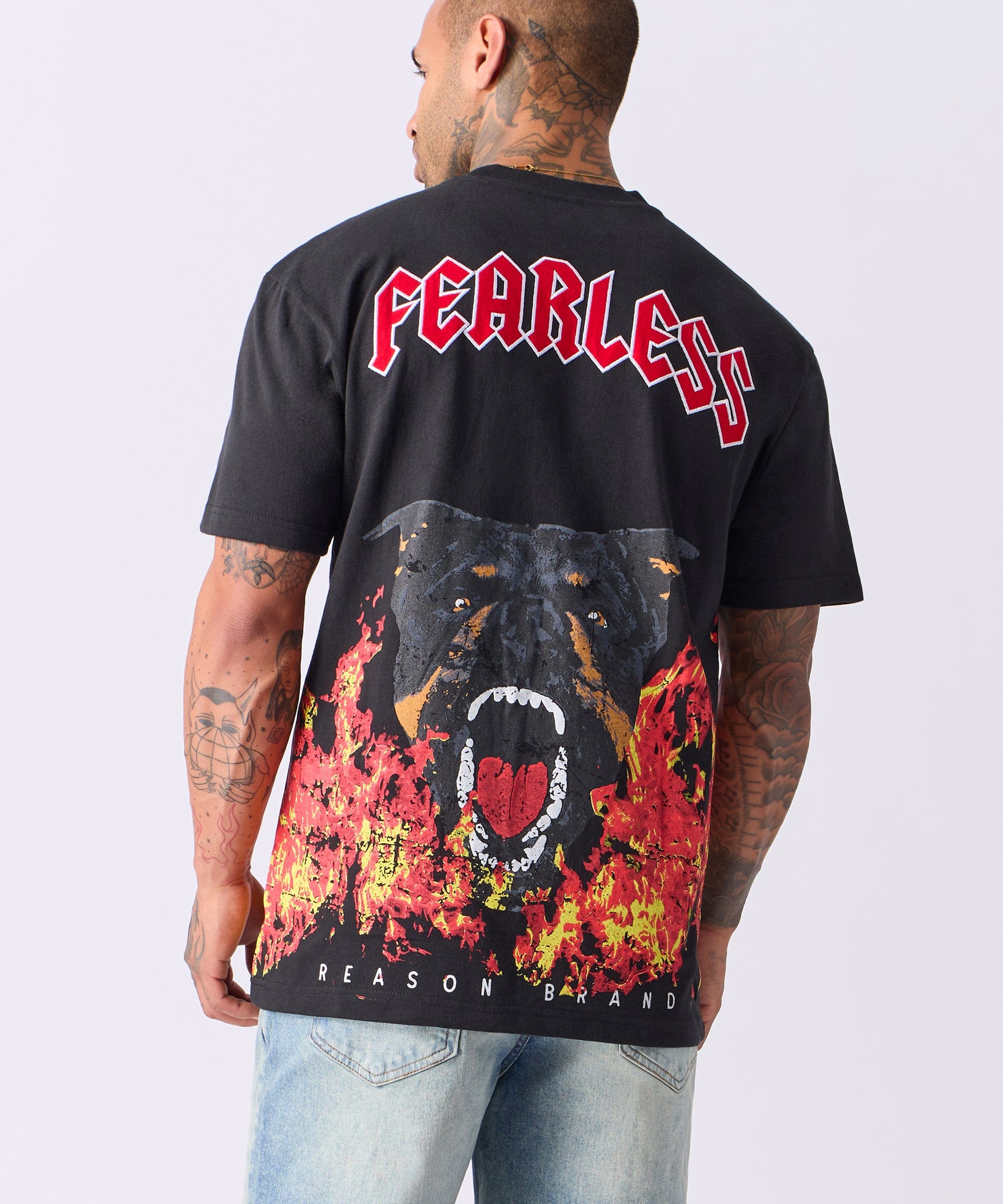 Fearless Flames Short Sleeve Tee - Black - Image 2