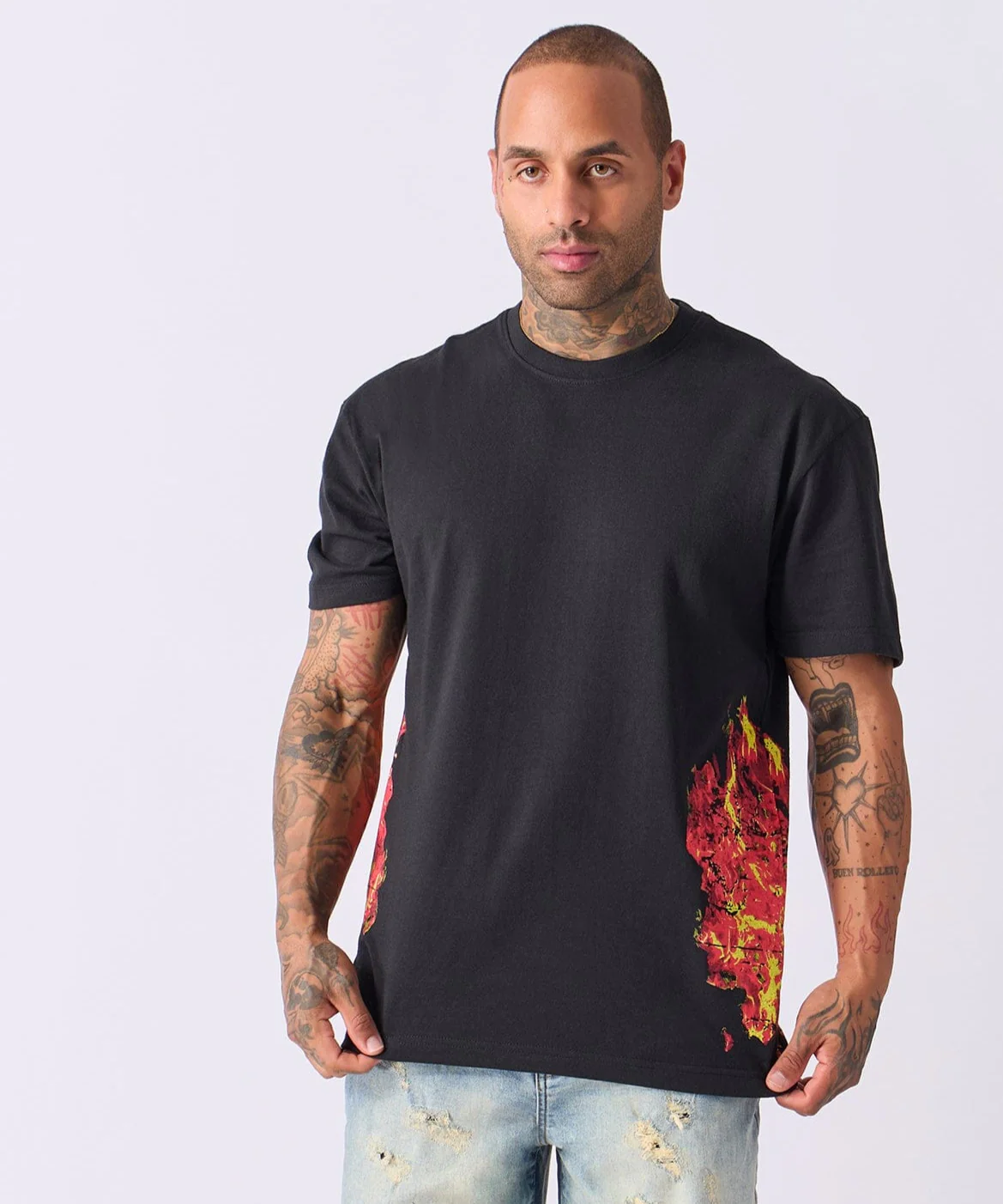 Fearless Flames Short Sleeve Tee - Black - Image 4