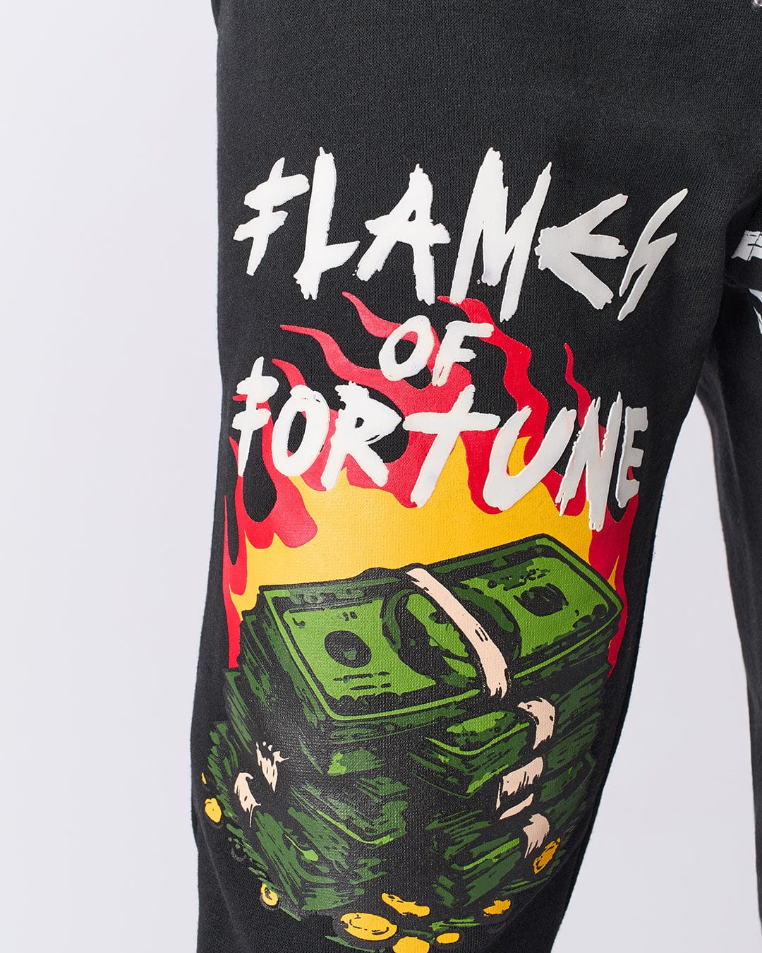 Flames of Fortune Sweats - Black - Image 3