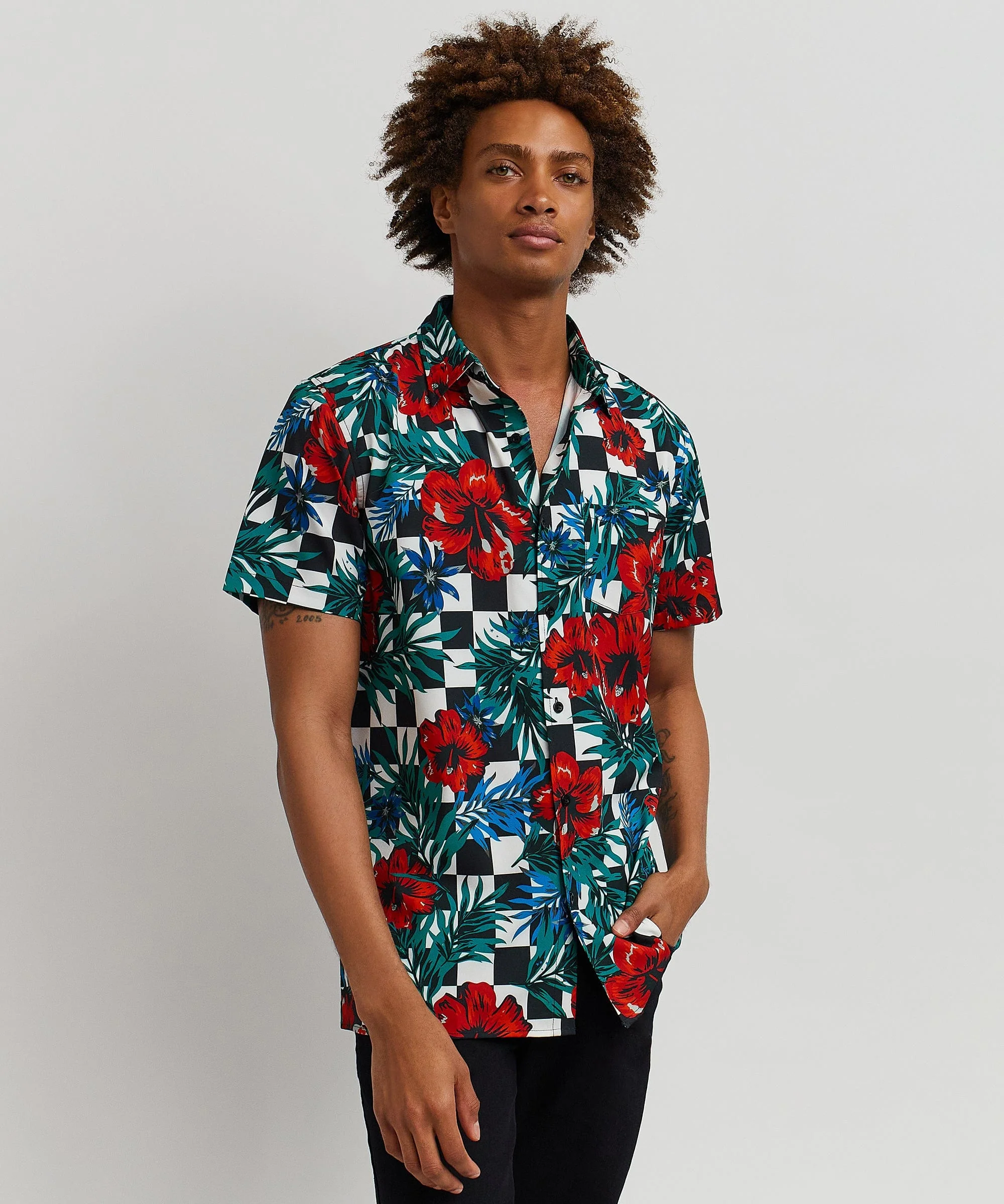 Floral Check Short Sleeve Shirt - Image 5
