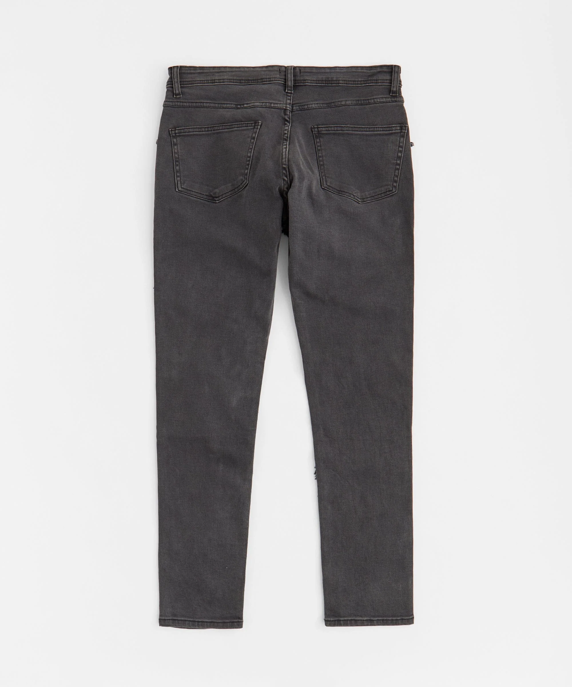 Frayed Layered Denim Jeans - Dark Grey - Image 3