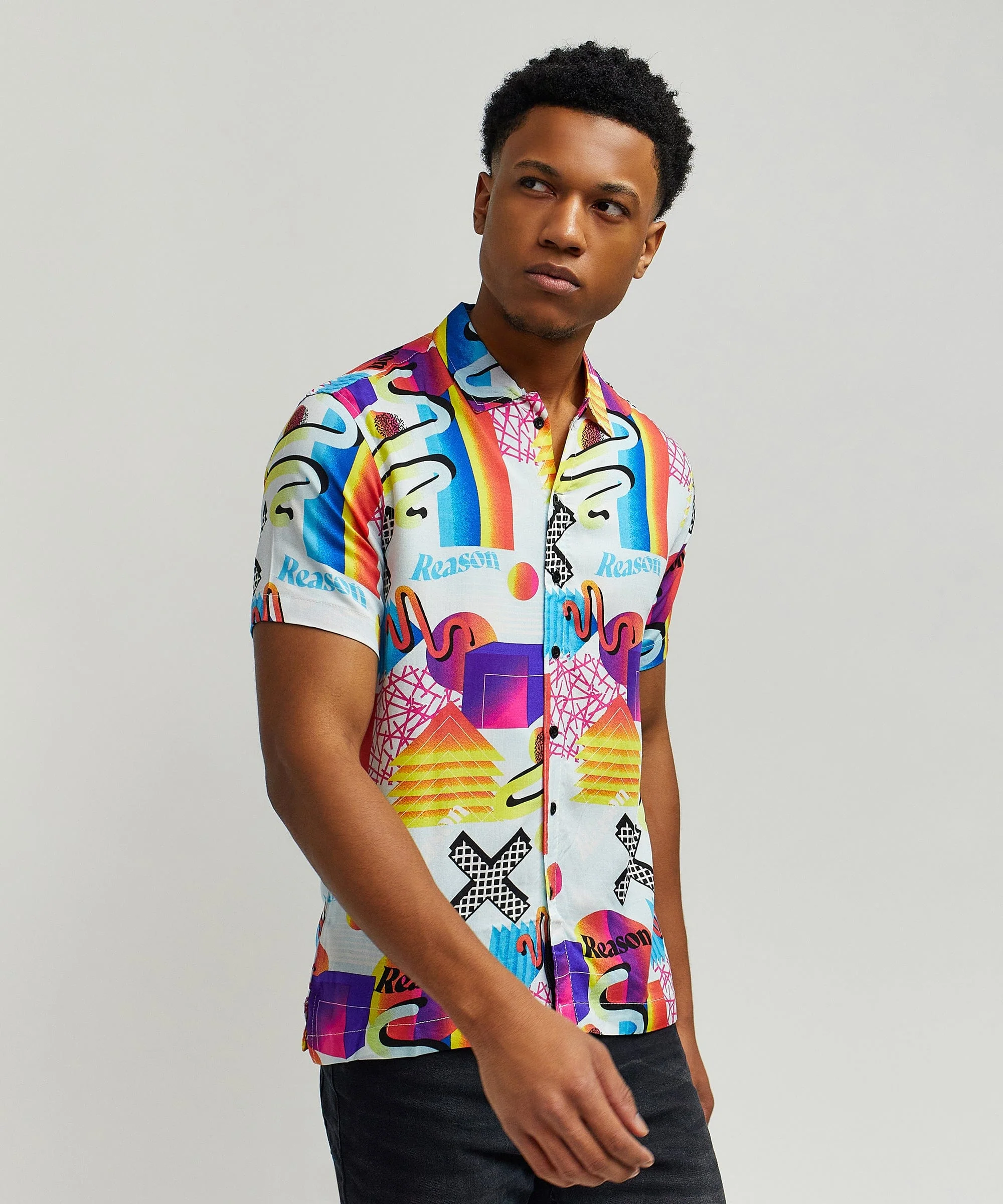 Geo Shape Allover Print Short Sleeve Shirt - Image 3