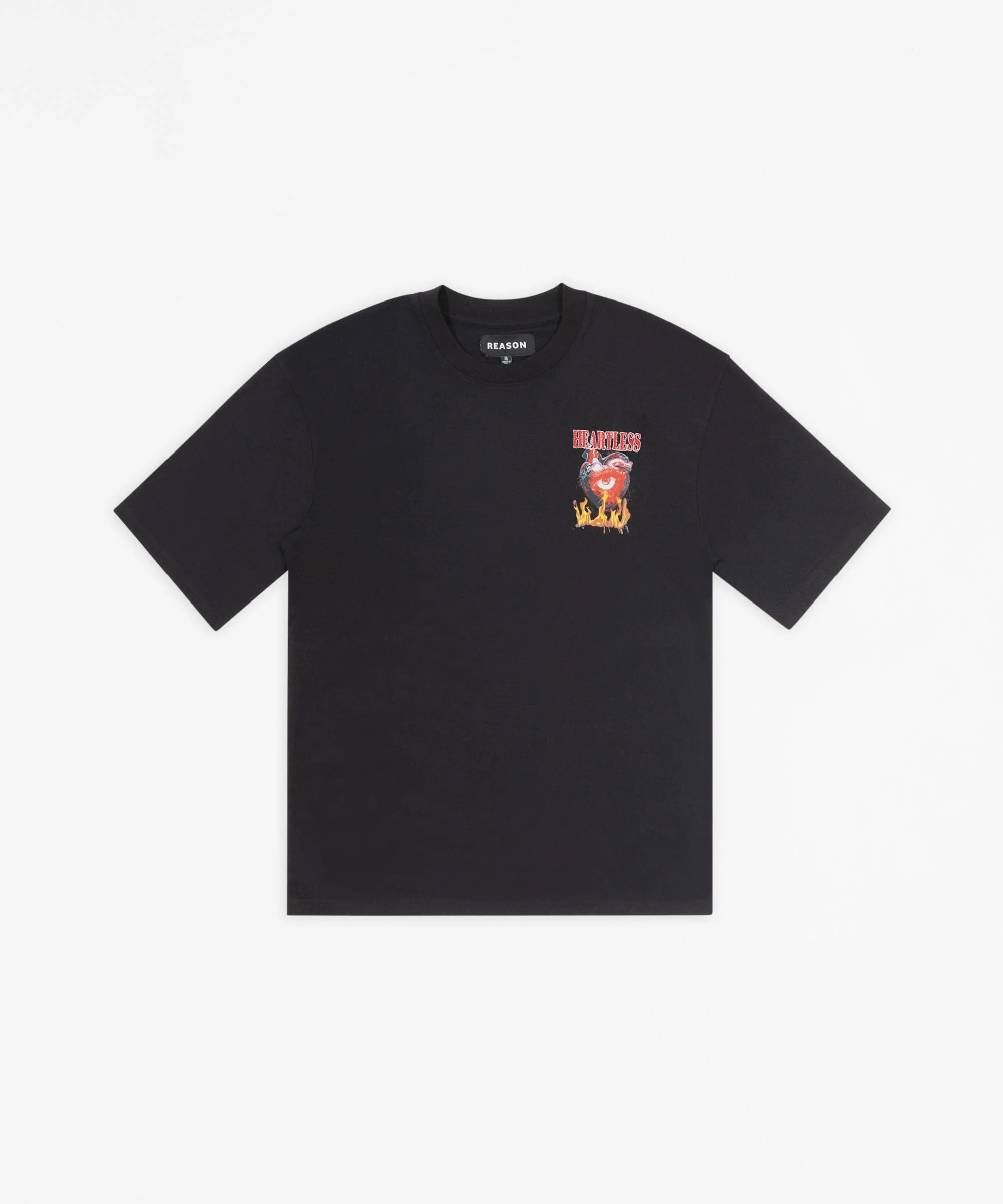 Heartless No Love Embroidered Short Sleeve Tee - Black
