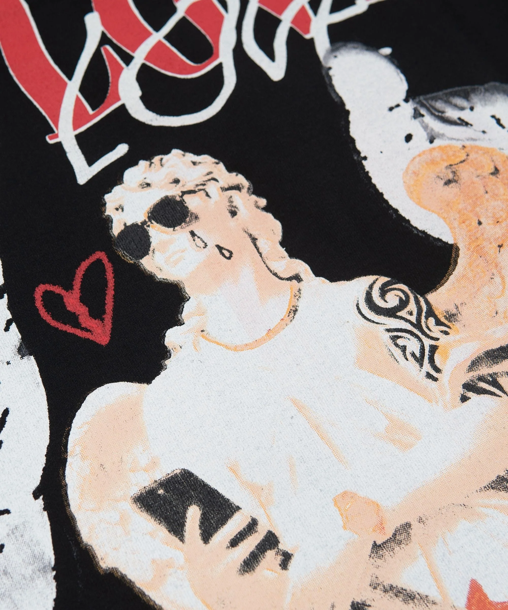 Heartless No Love Embroidered Short Sleeve Tee - Black - Image 5