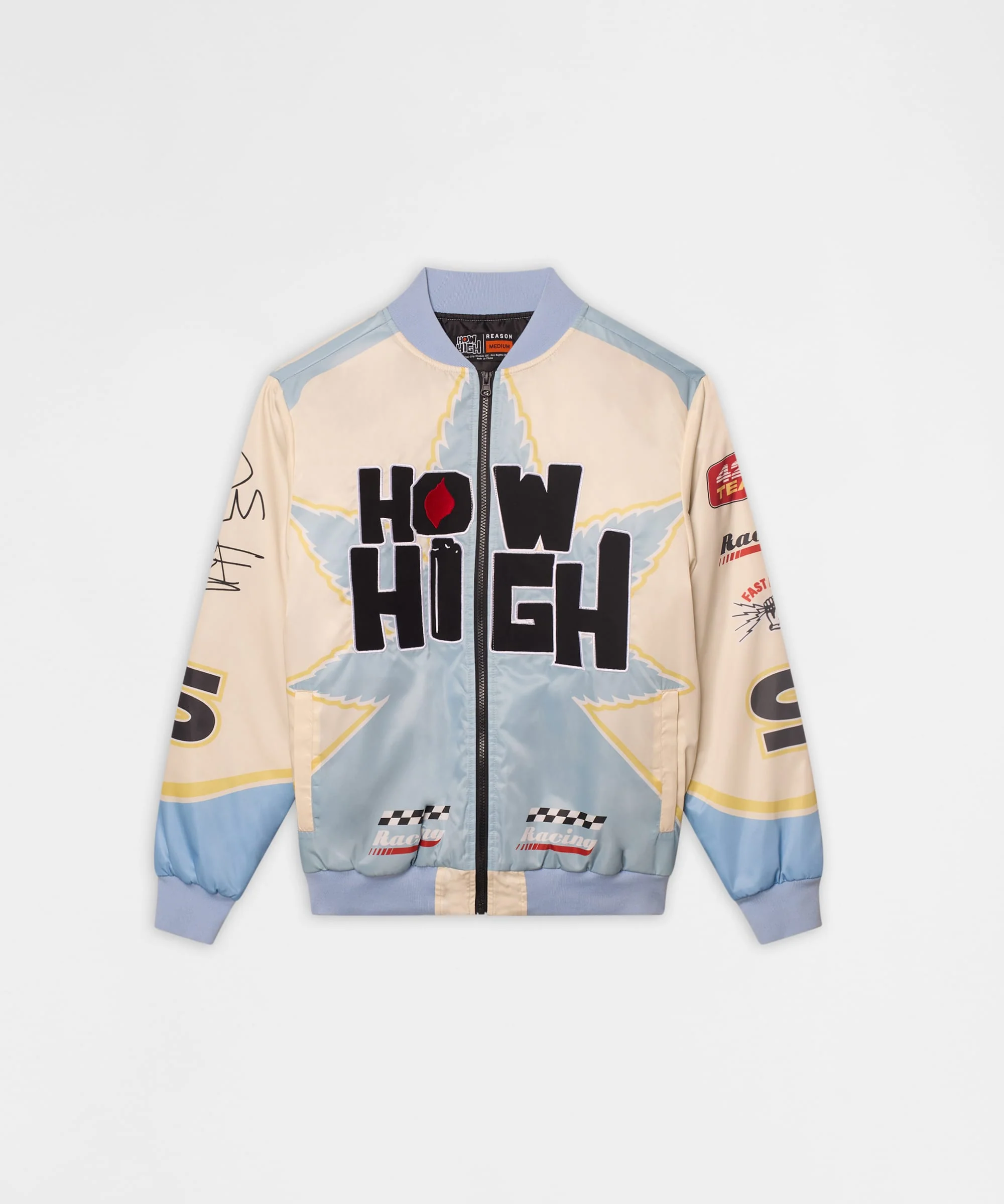 How High Applique Racing Jacket