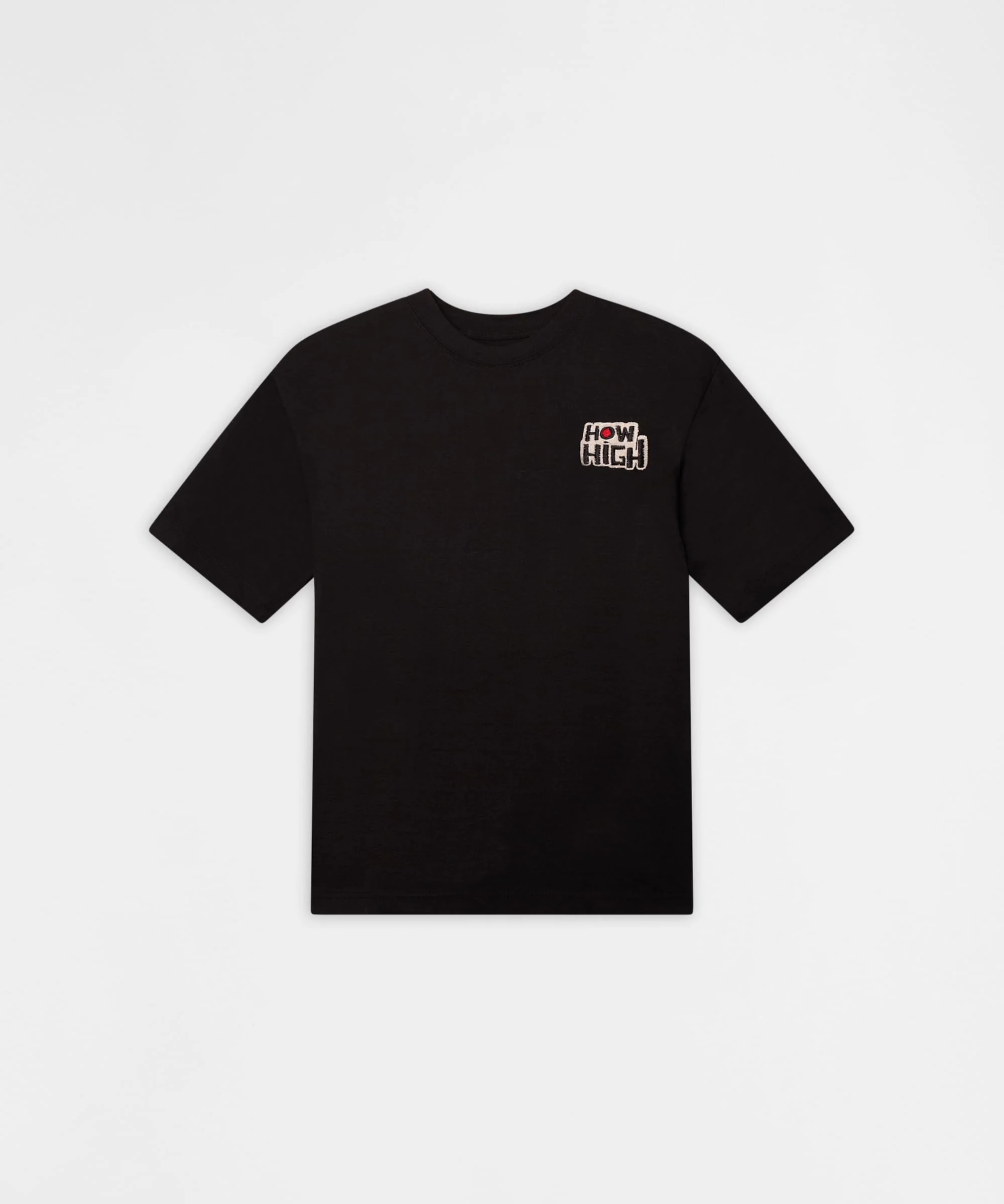 How High Chenille Patched Short Sleeve Tee - Black - Image 2