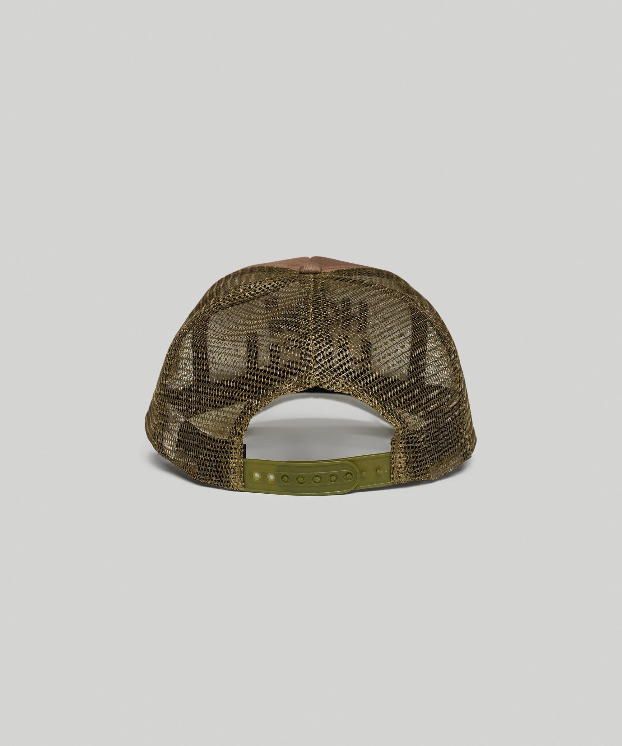 How High Embroidery Trucker Hat - Khaki - Image 3