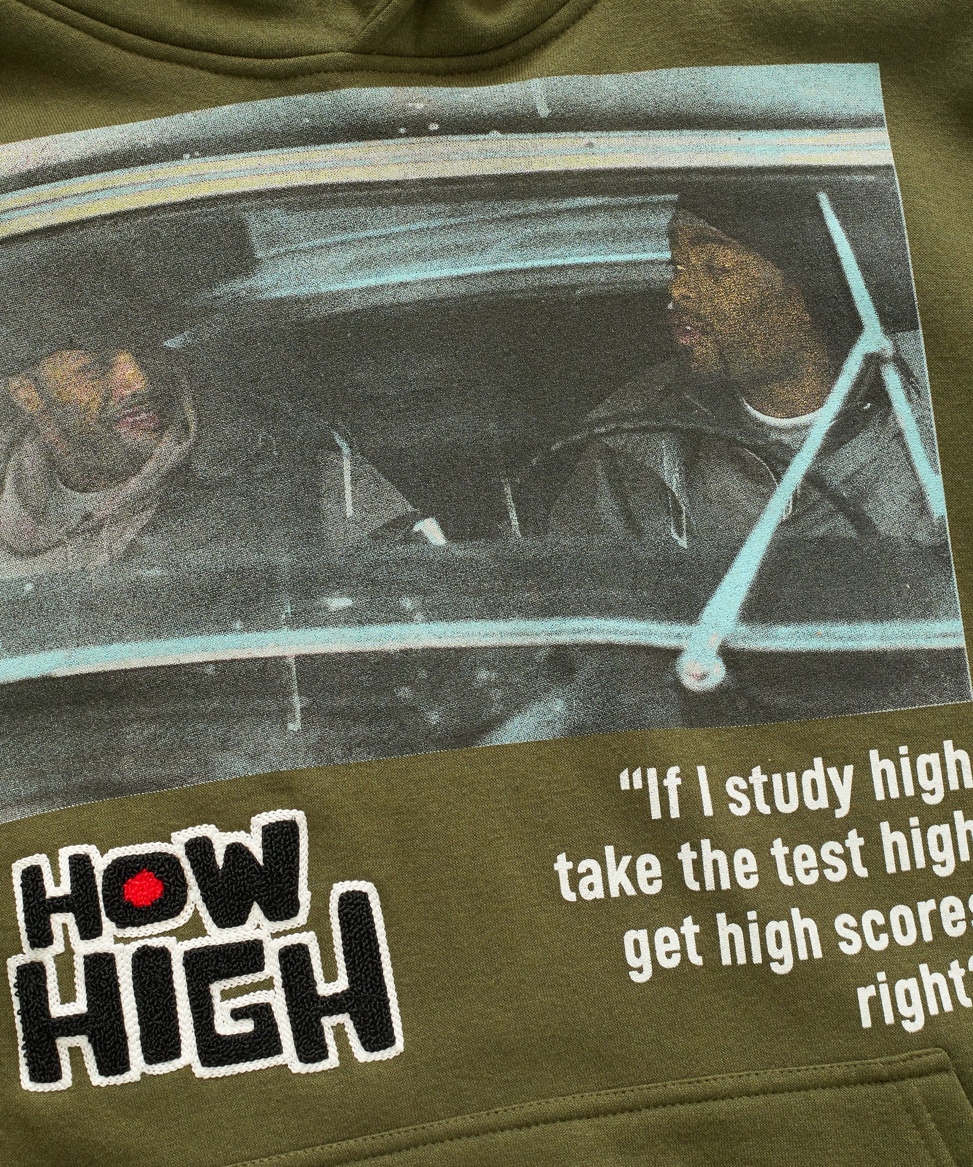 How High Study Hoodie - Olive Green - Image 4