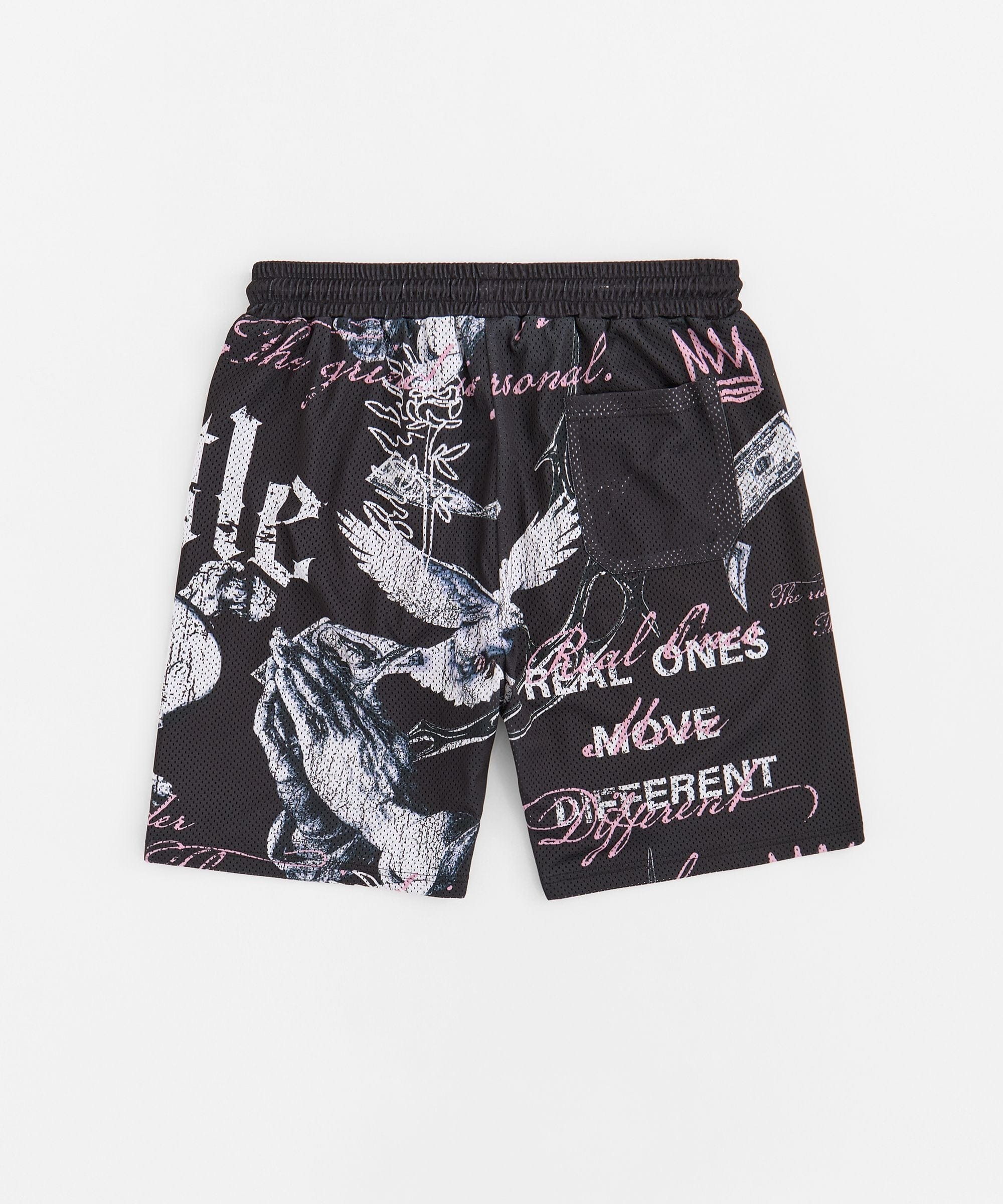 Hustle Real Ones Move Different Mesh Short - Black - Image 2