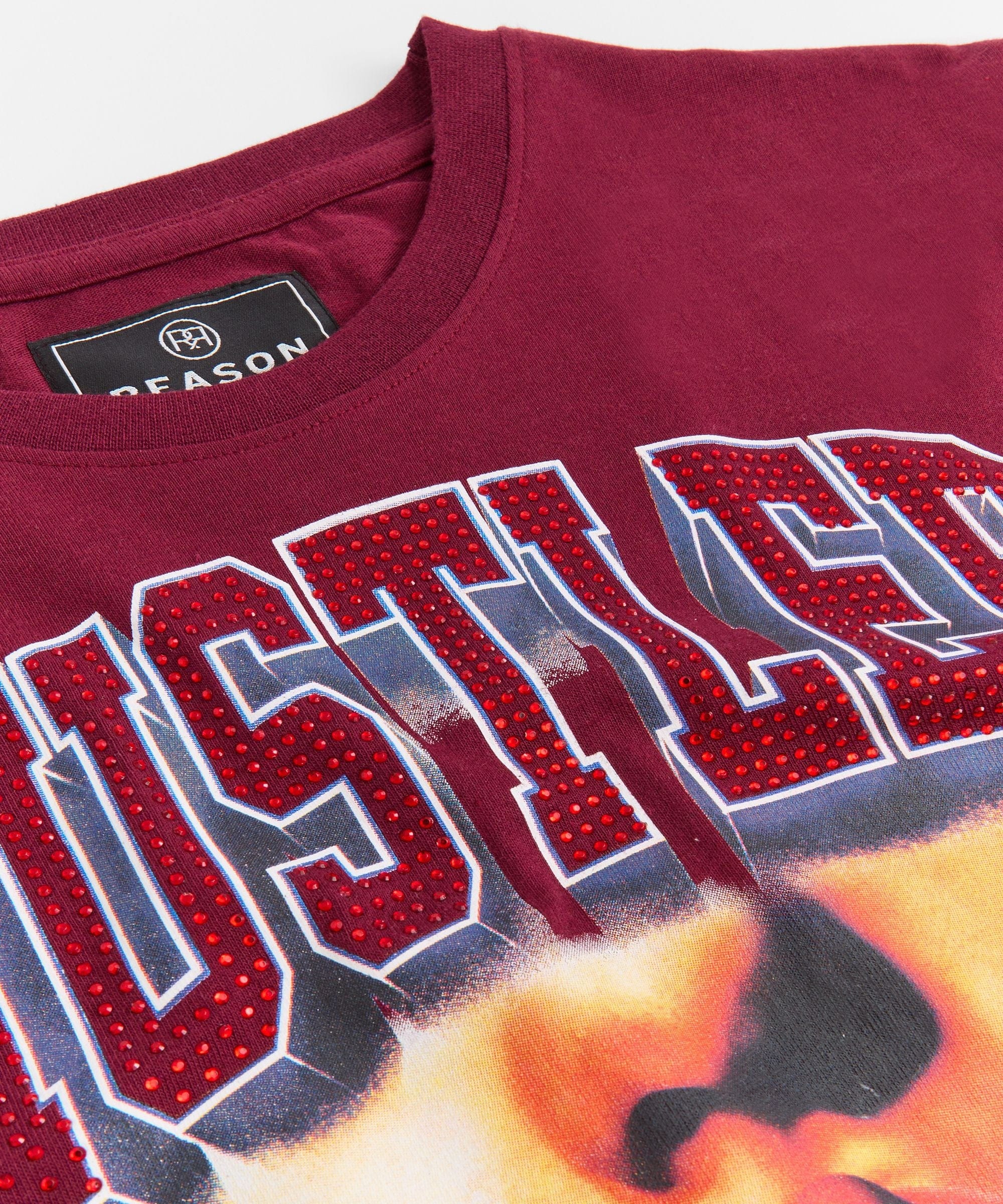 Hustler Players Club Rhinestone Short Sleeve Tee - Mauve - Image 2