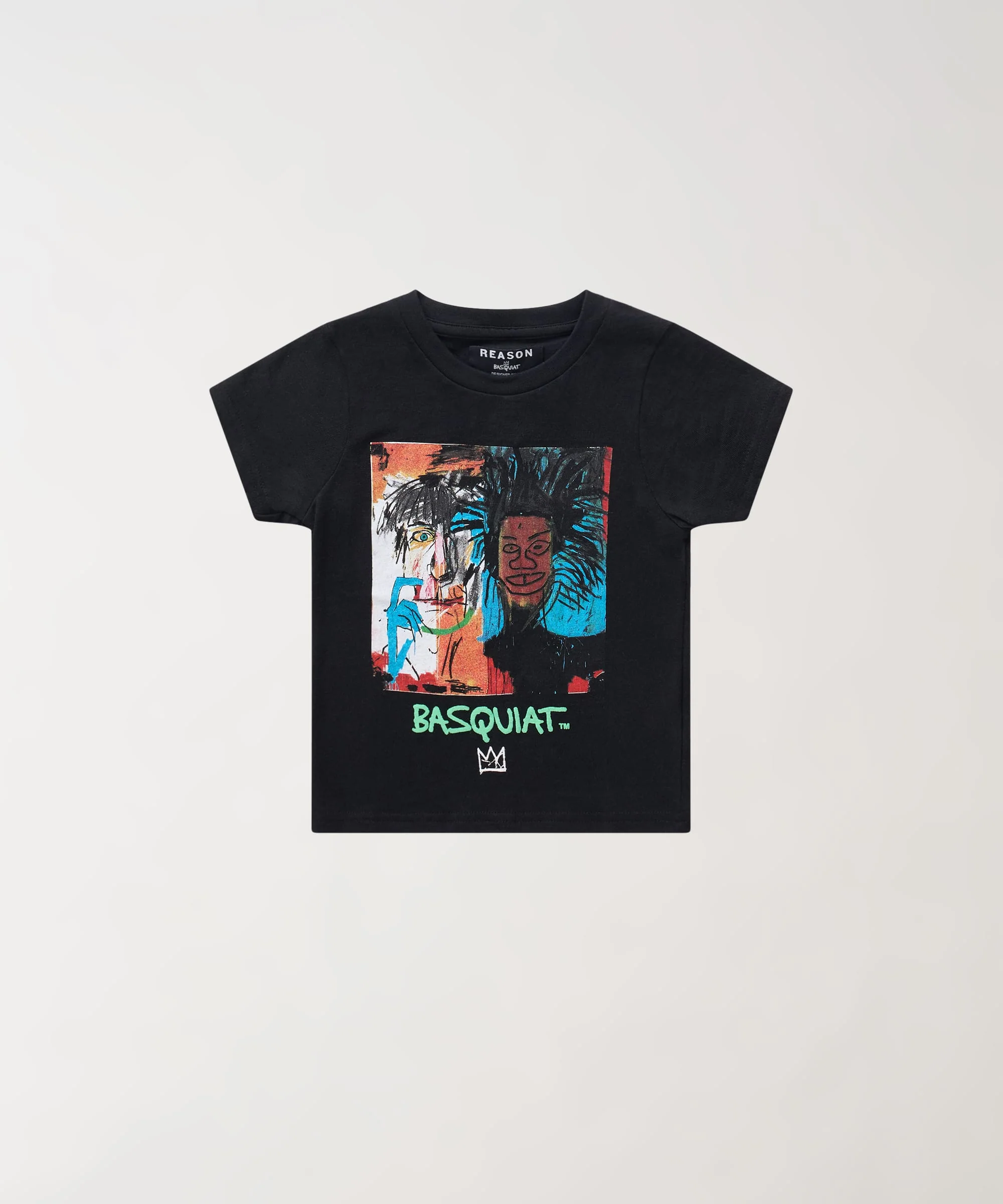 Kids Basquiat Warhol Self Portrait Short Sleeve Tee - Black