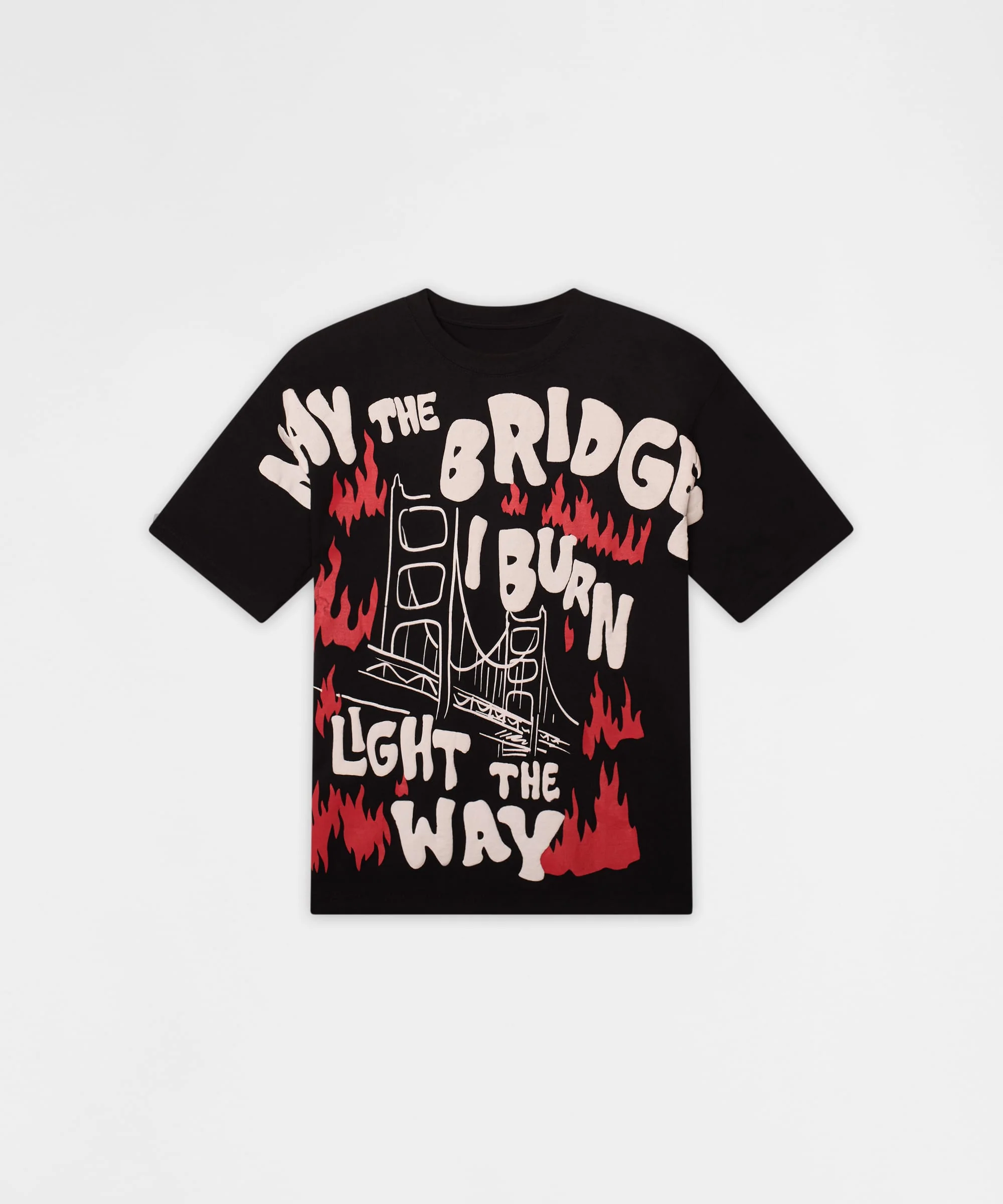 Light The Way Puff Print Short Sleeve Tee - Black